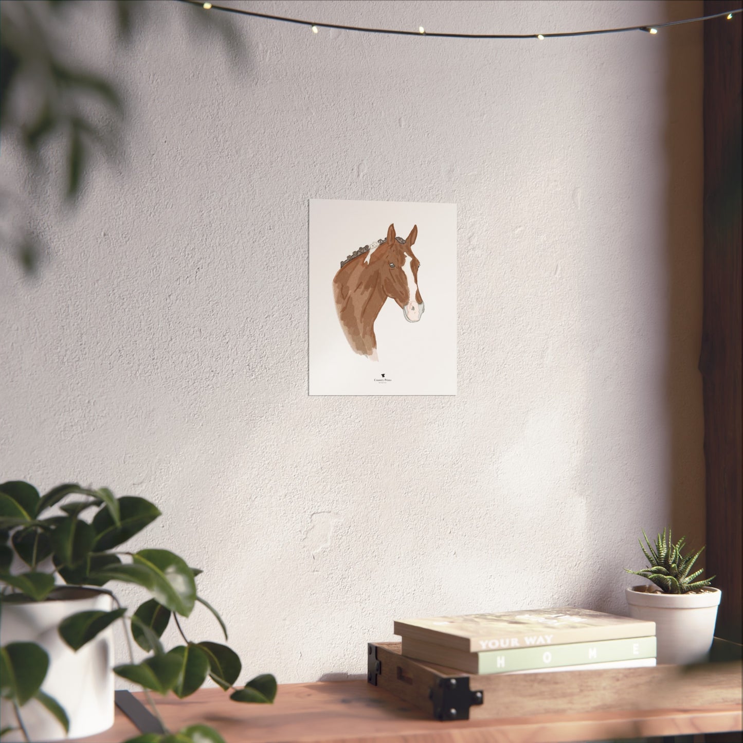 Piebald horse art print
