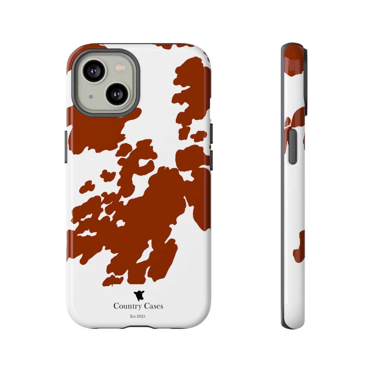 Red and white cow print case
