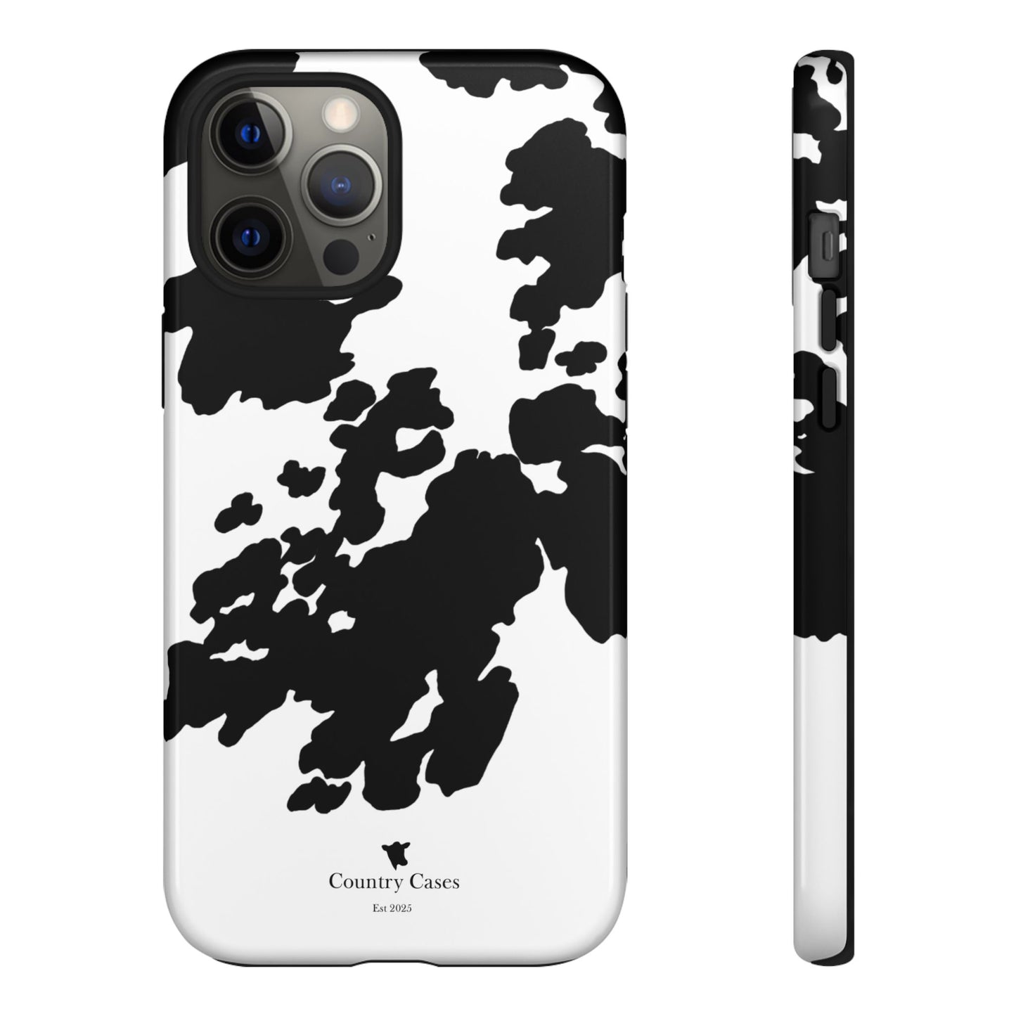 Black and white cow print case