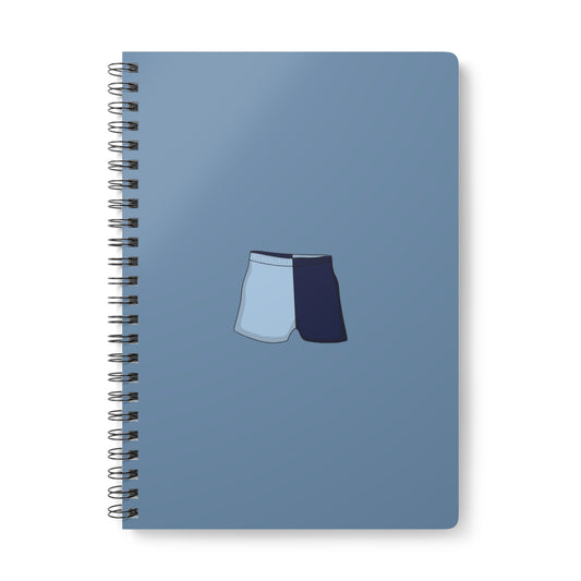 Blue two toned shorts notebook
