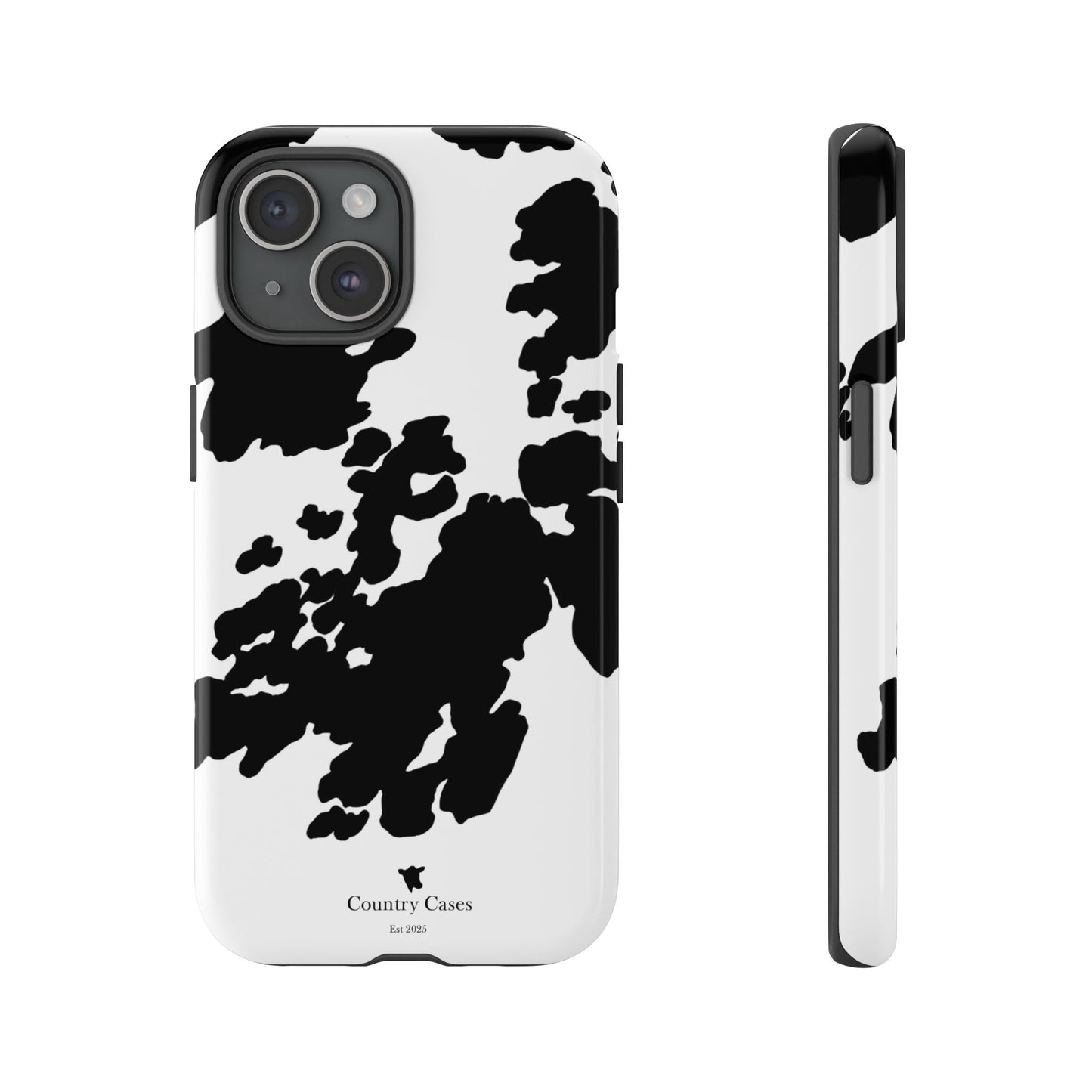 Black and white cow print case