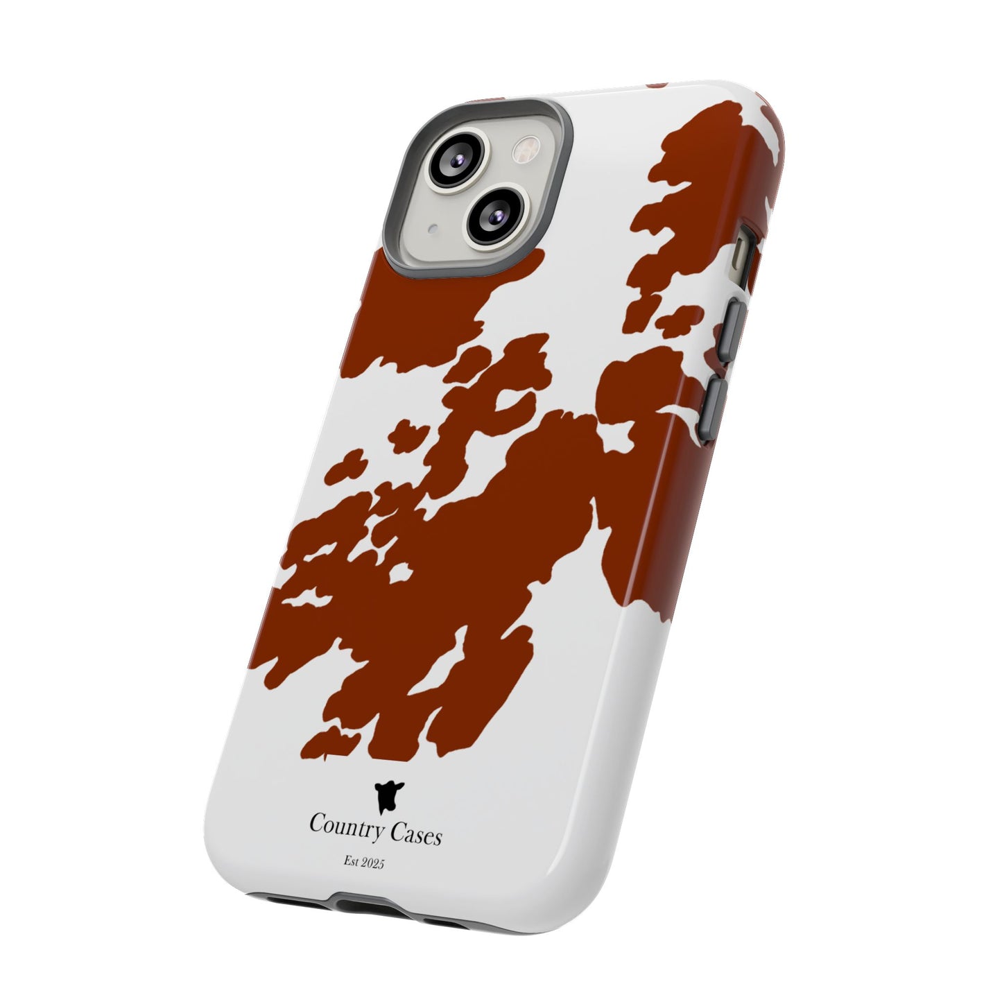 Red and white cow print case