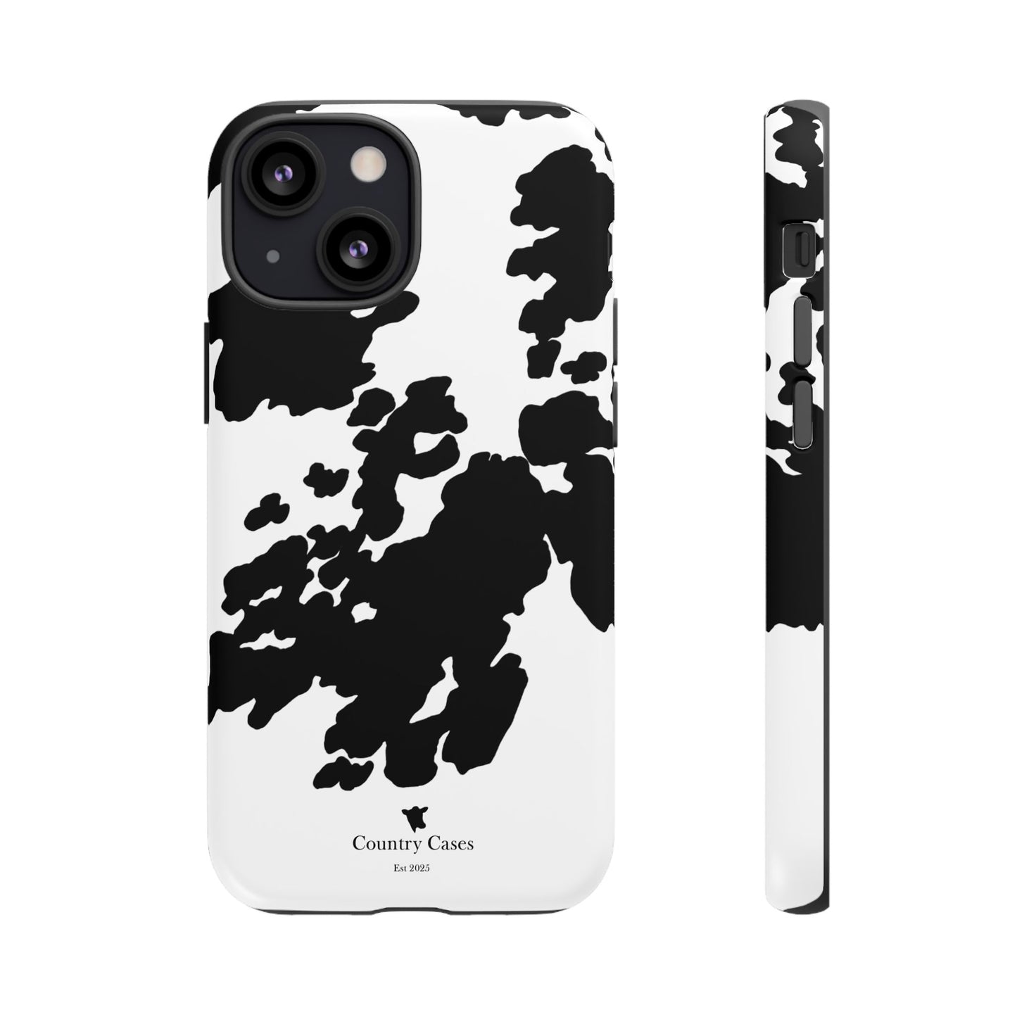 Black and white cow print case