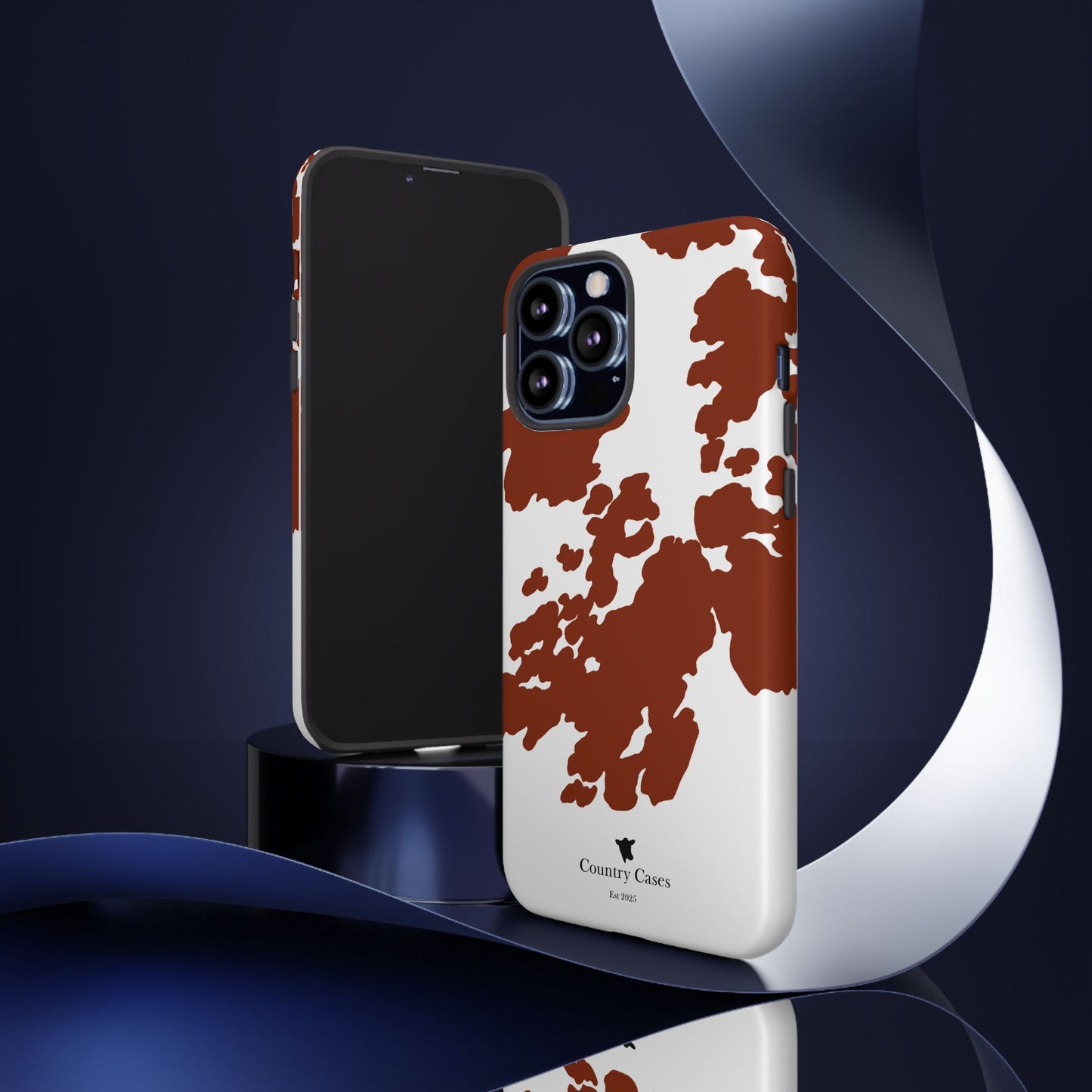 Red and white cow print case