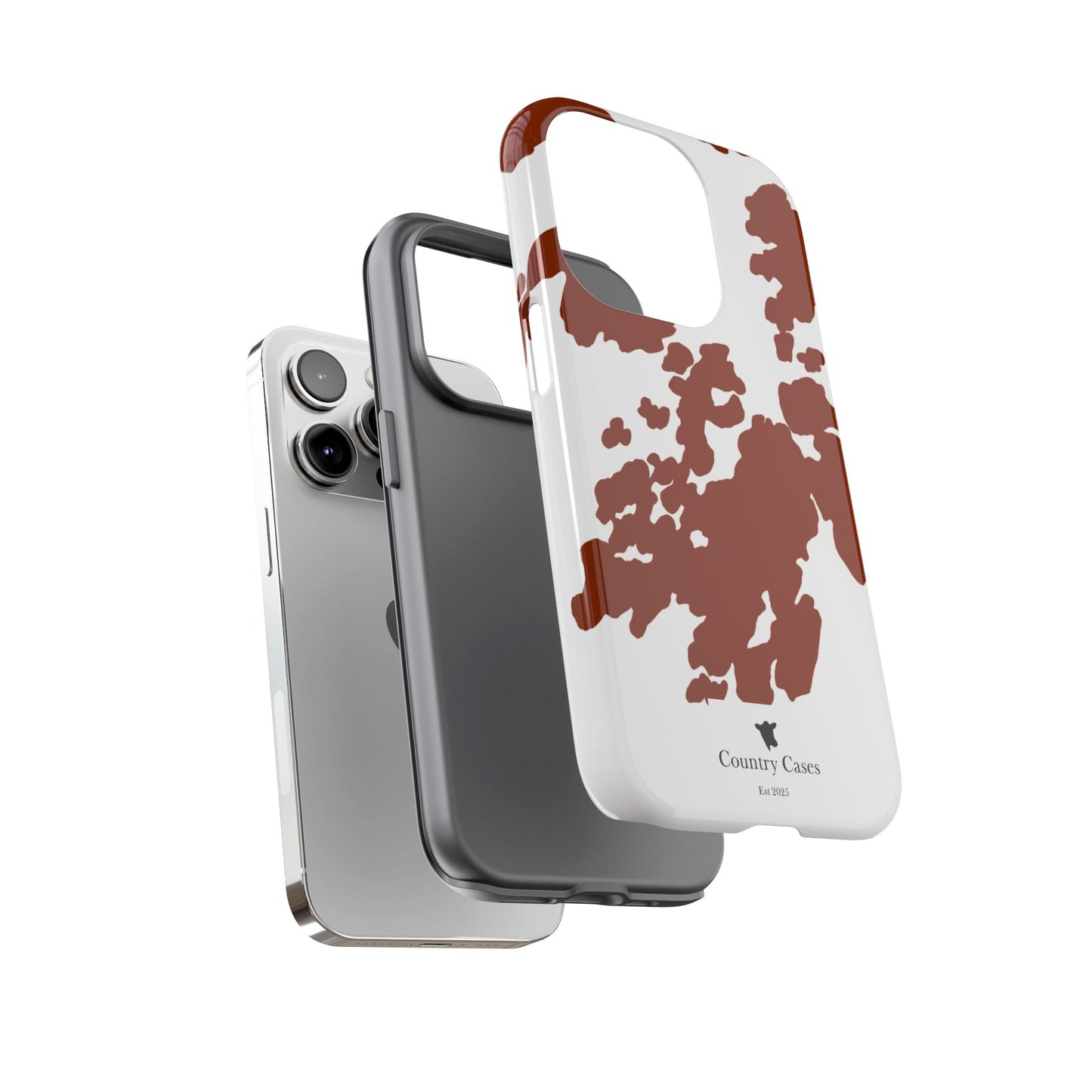 Red and white cow print case