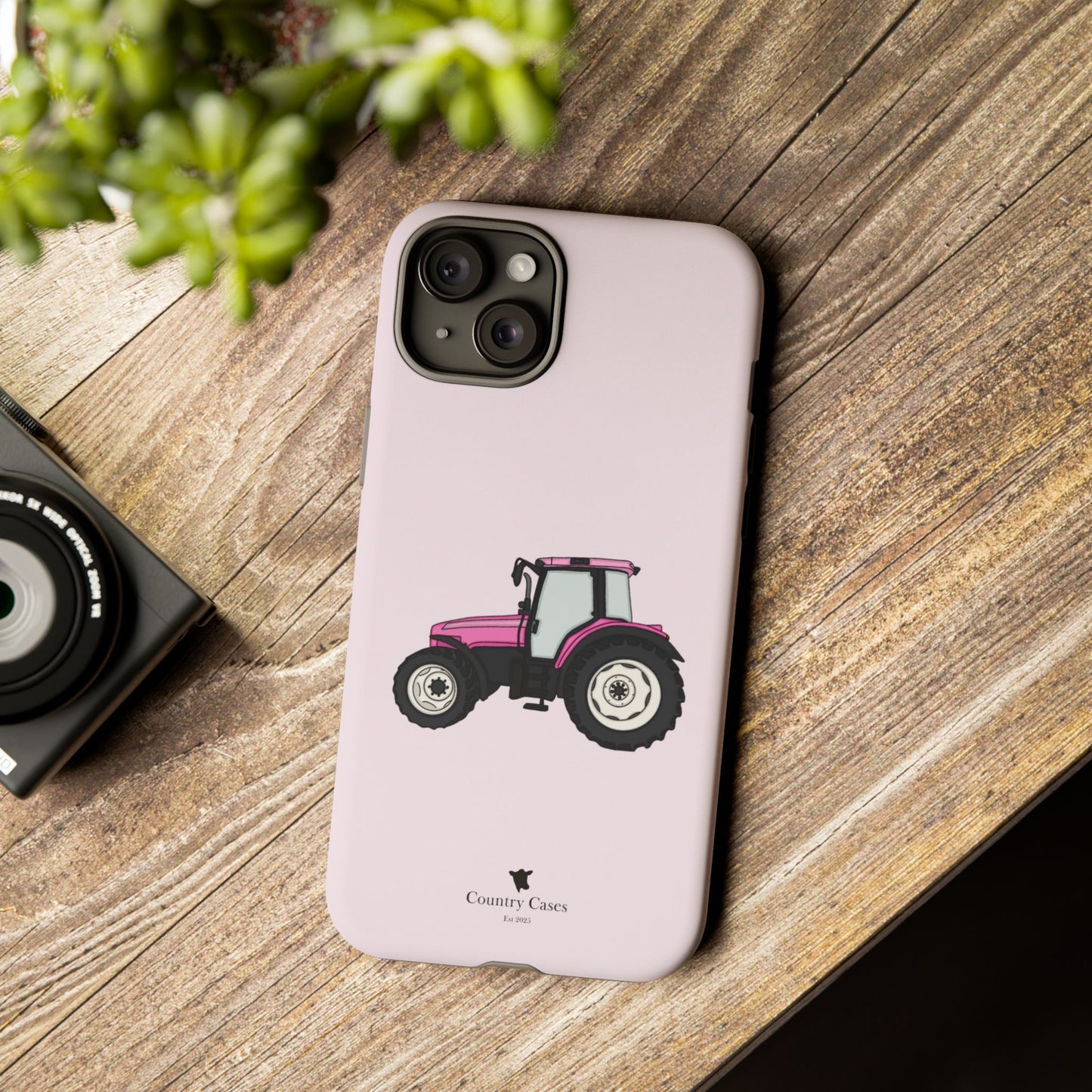 Pink tractor case
