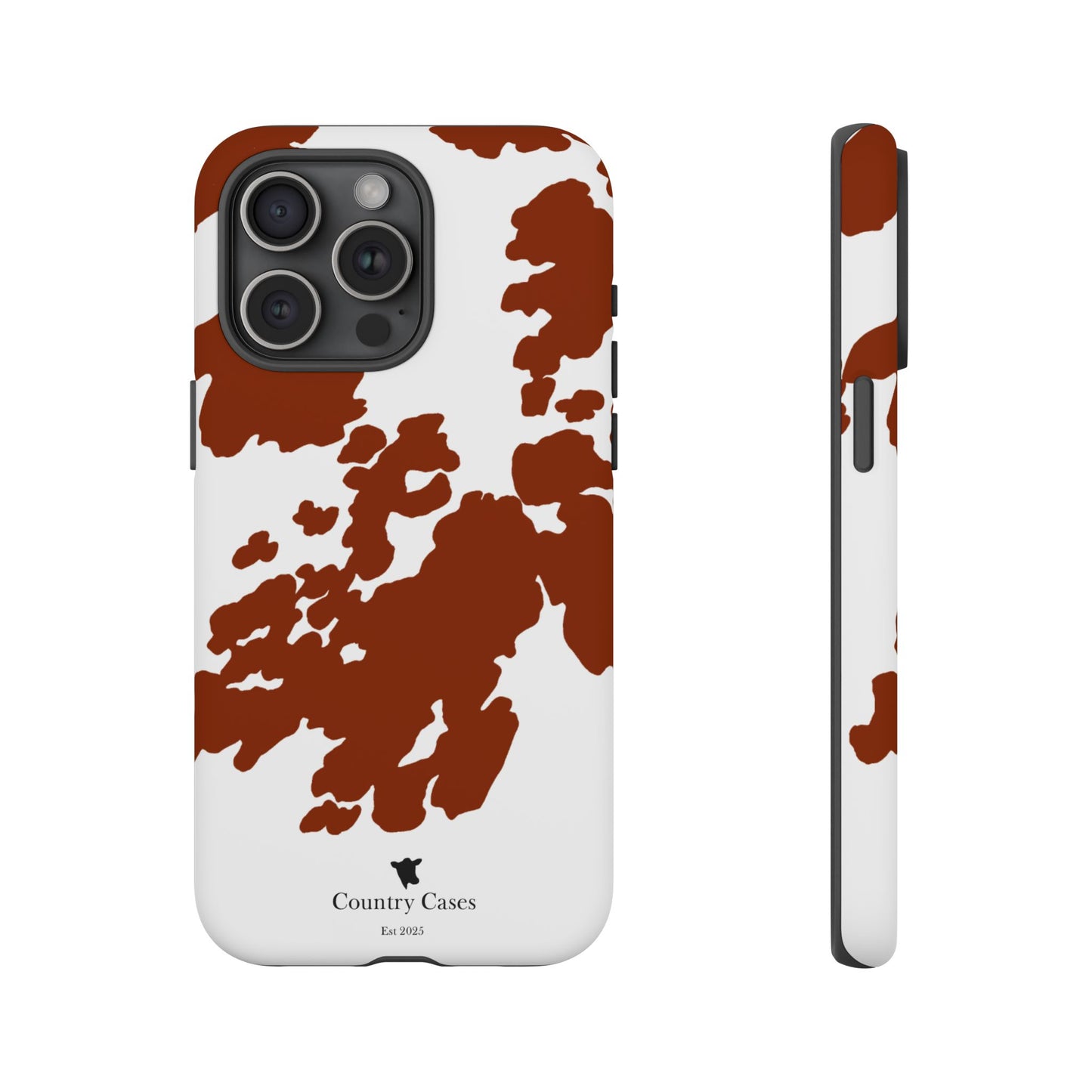Red and white cow print case