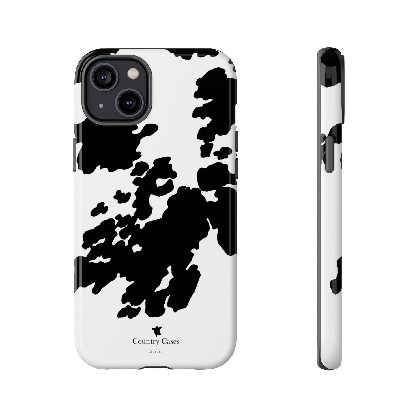 Black and white cow print case