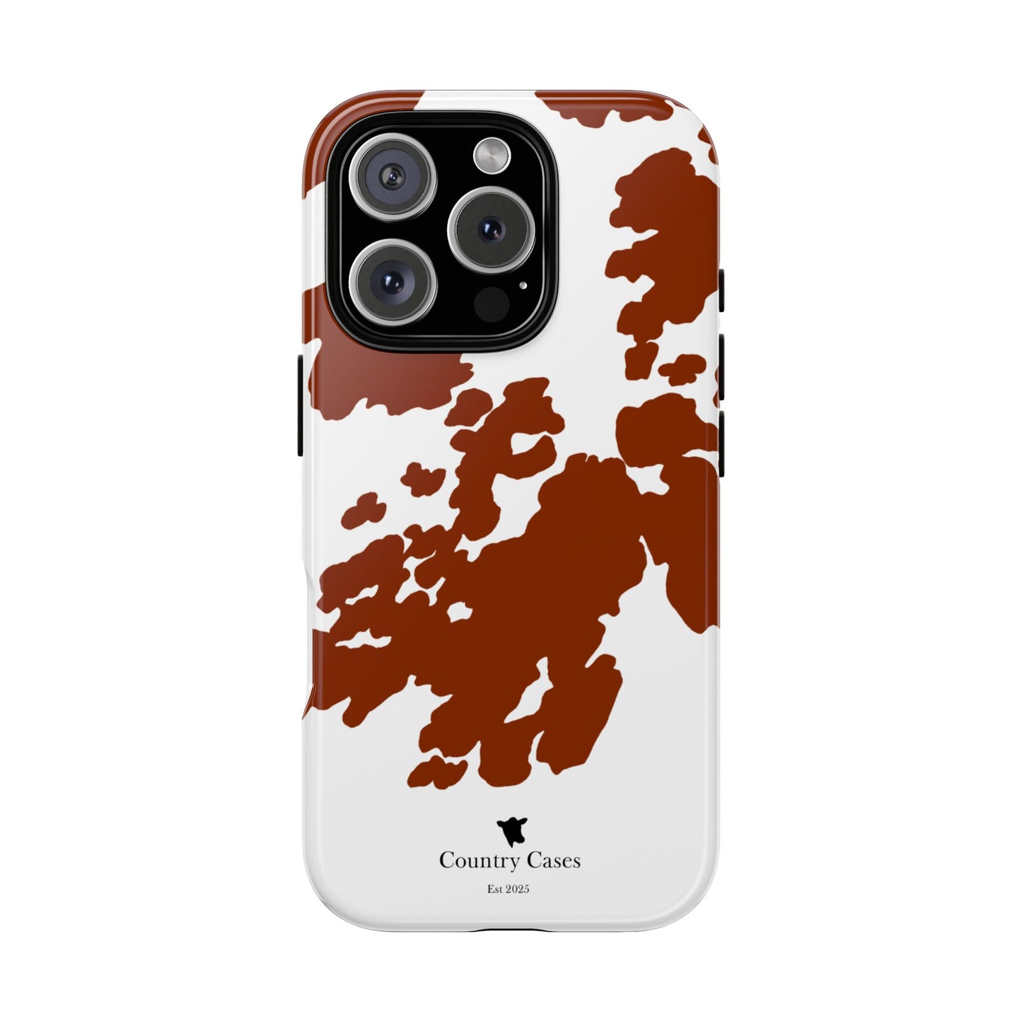 Red and white cow print case