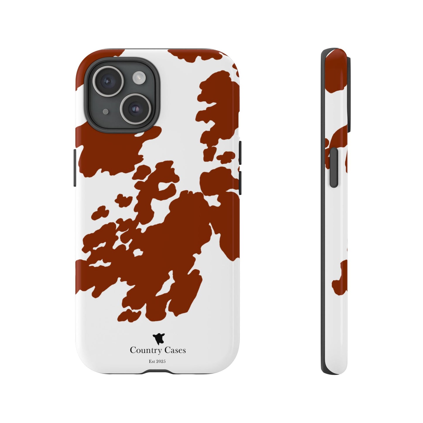 Red and white cow print case