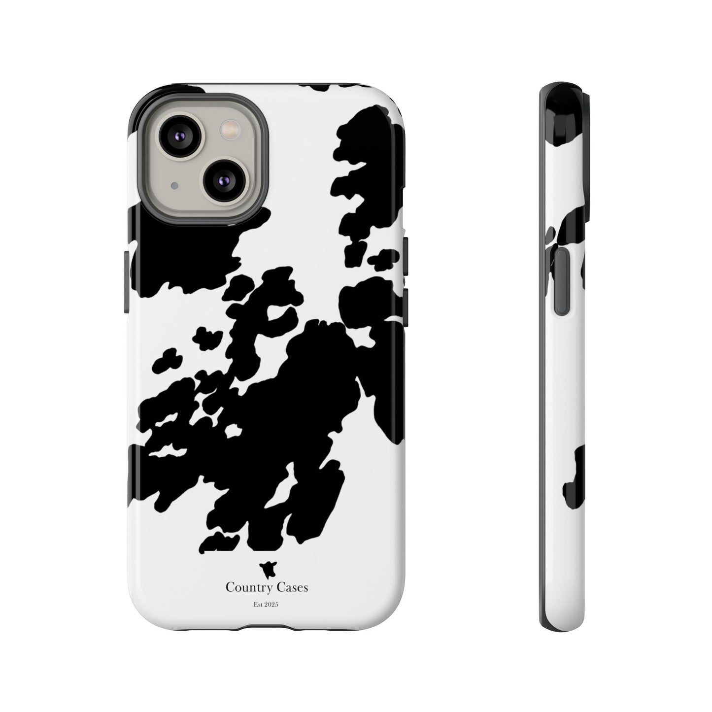 Black and white cow print case