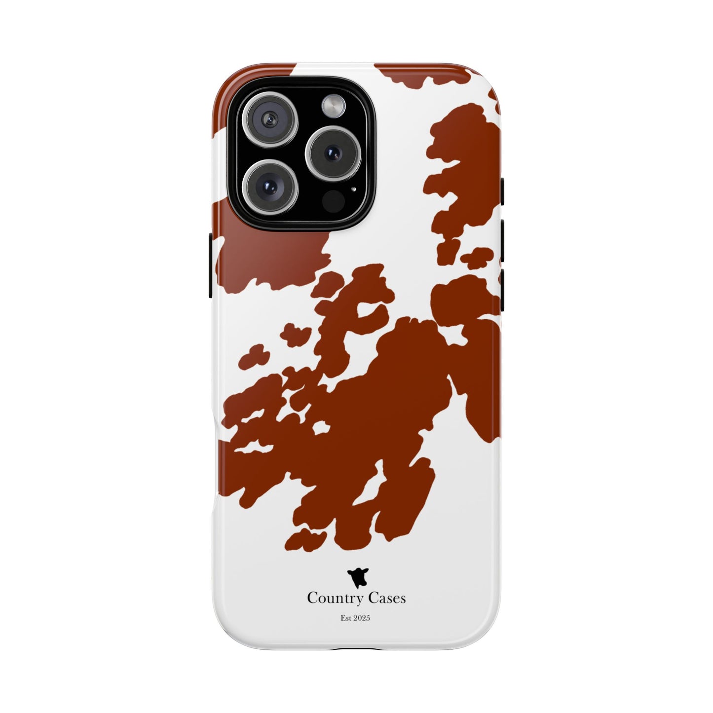 Red and white cow print case