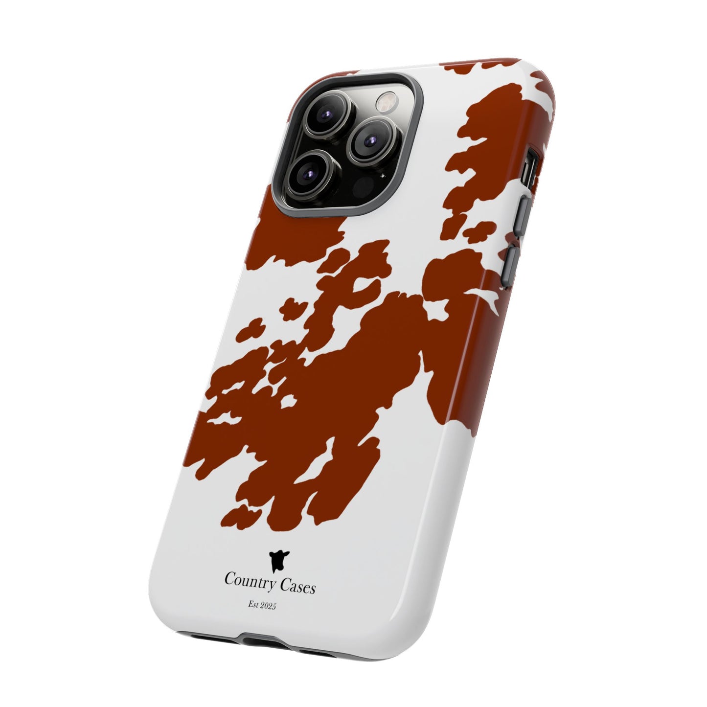 Red and white cow print case