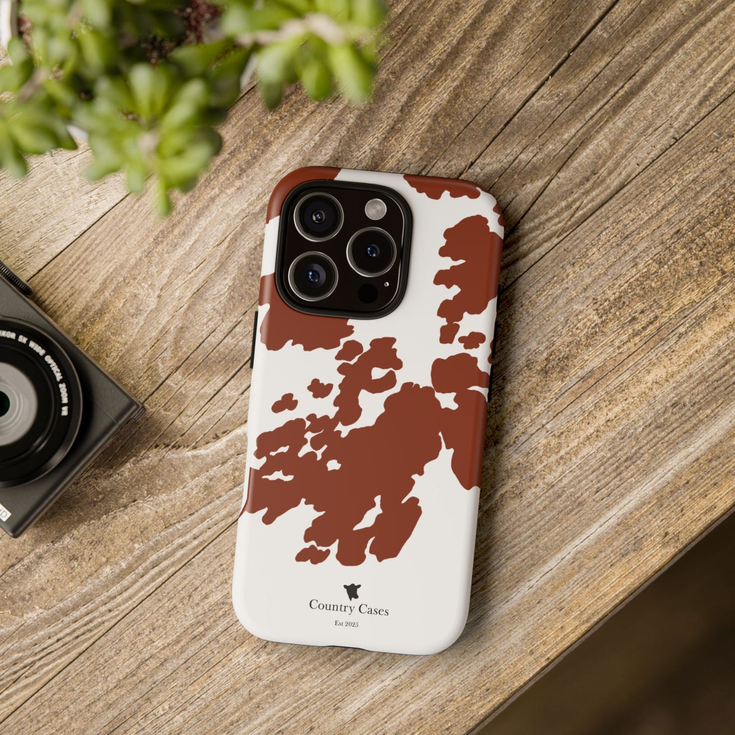 Red and white cow print case