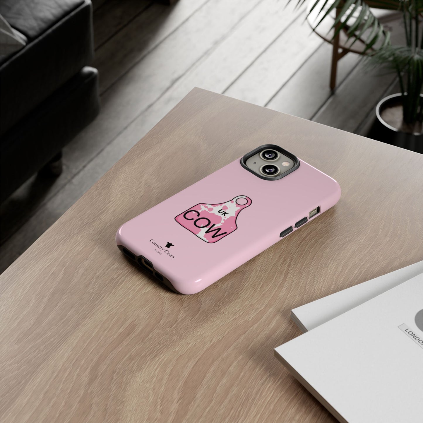 Pink ear tag case