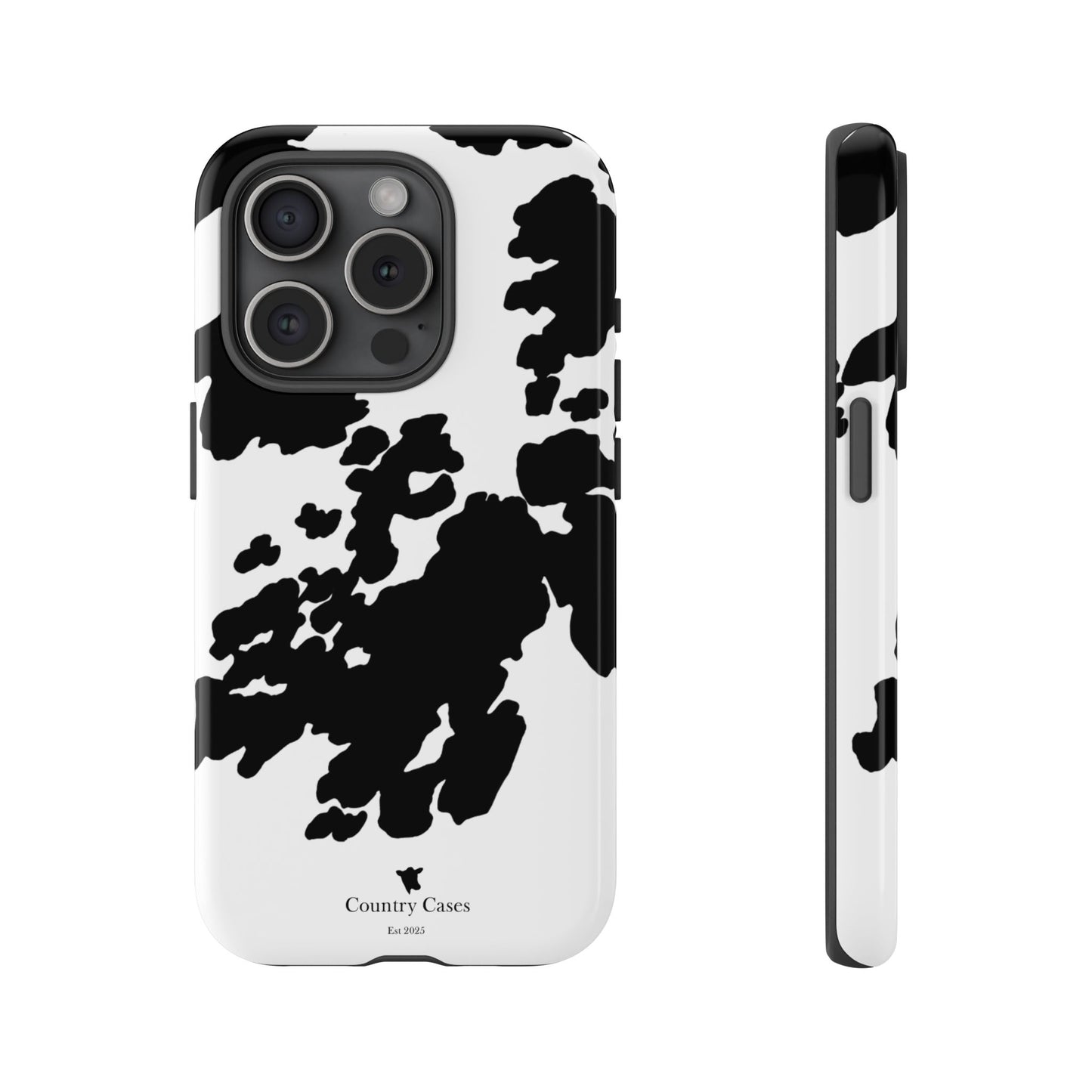Black and white cow print case