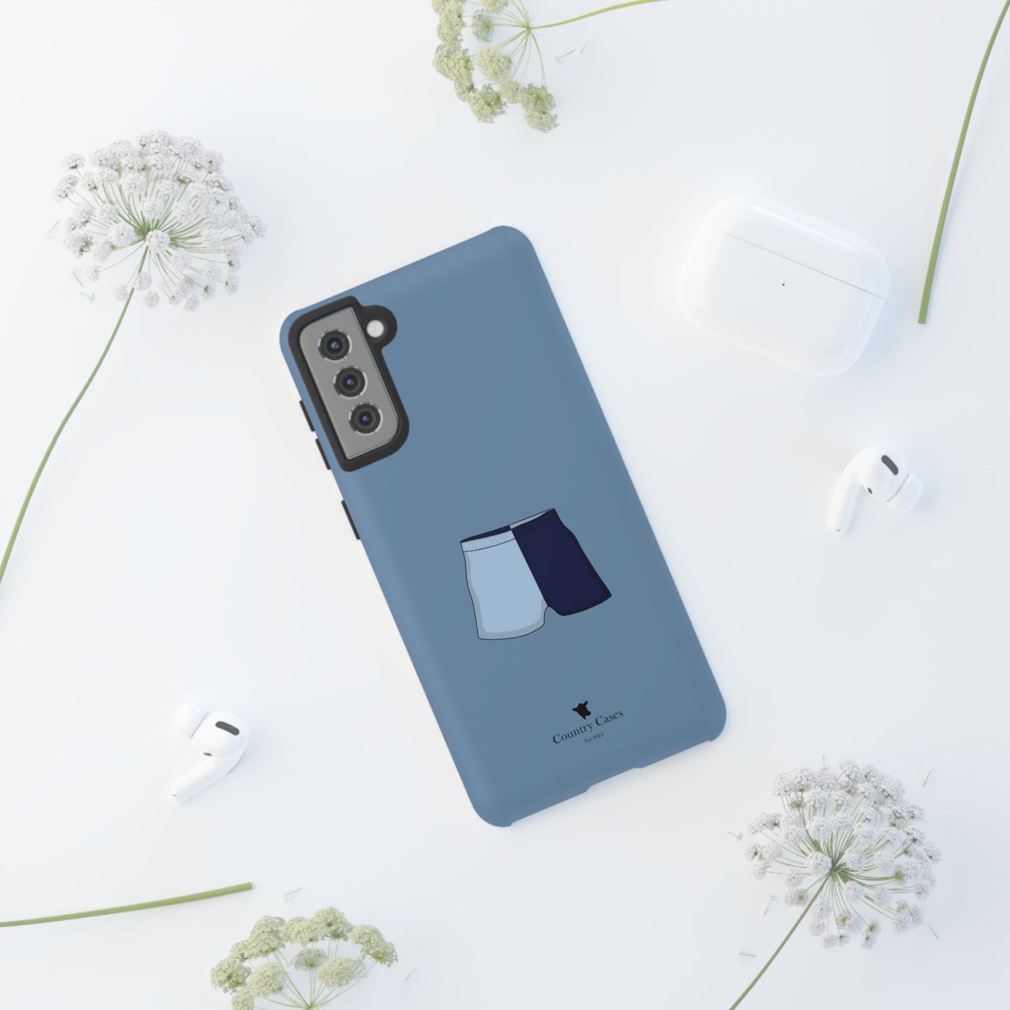 Android blue two toned short case