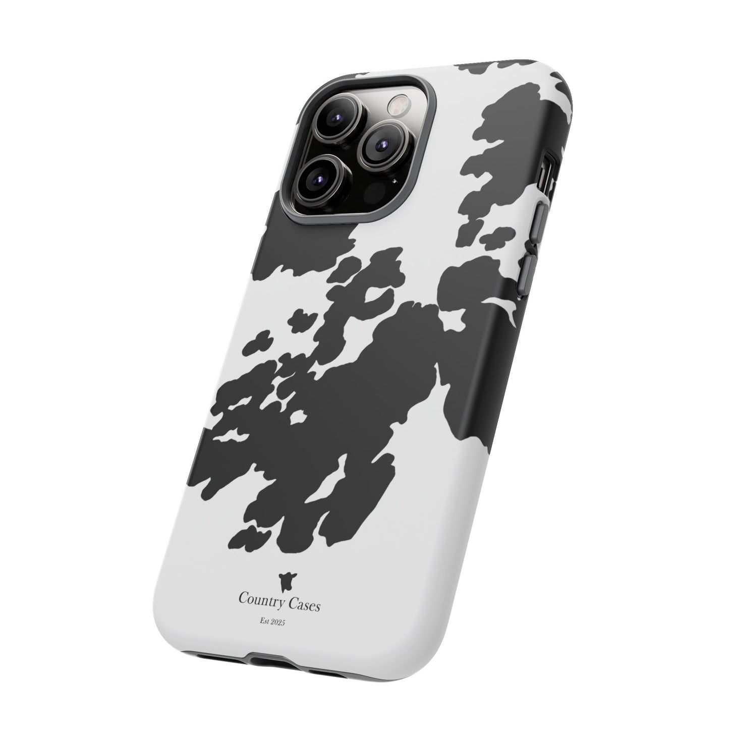 Black and white cow print case