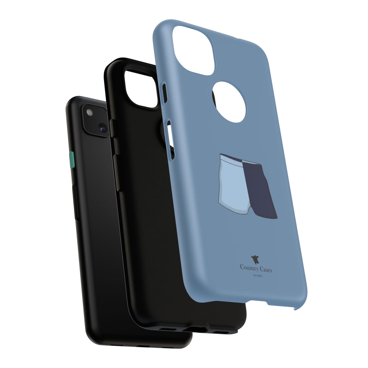 Android blue two toned short case