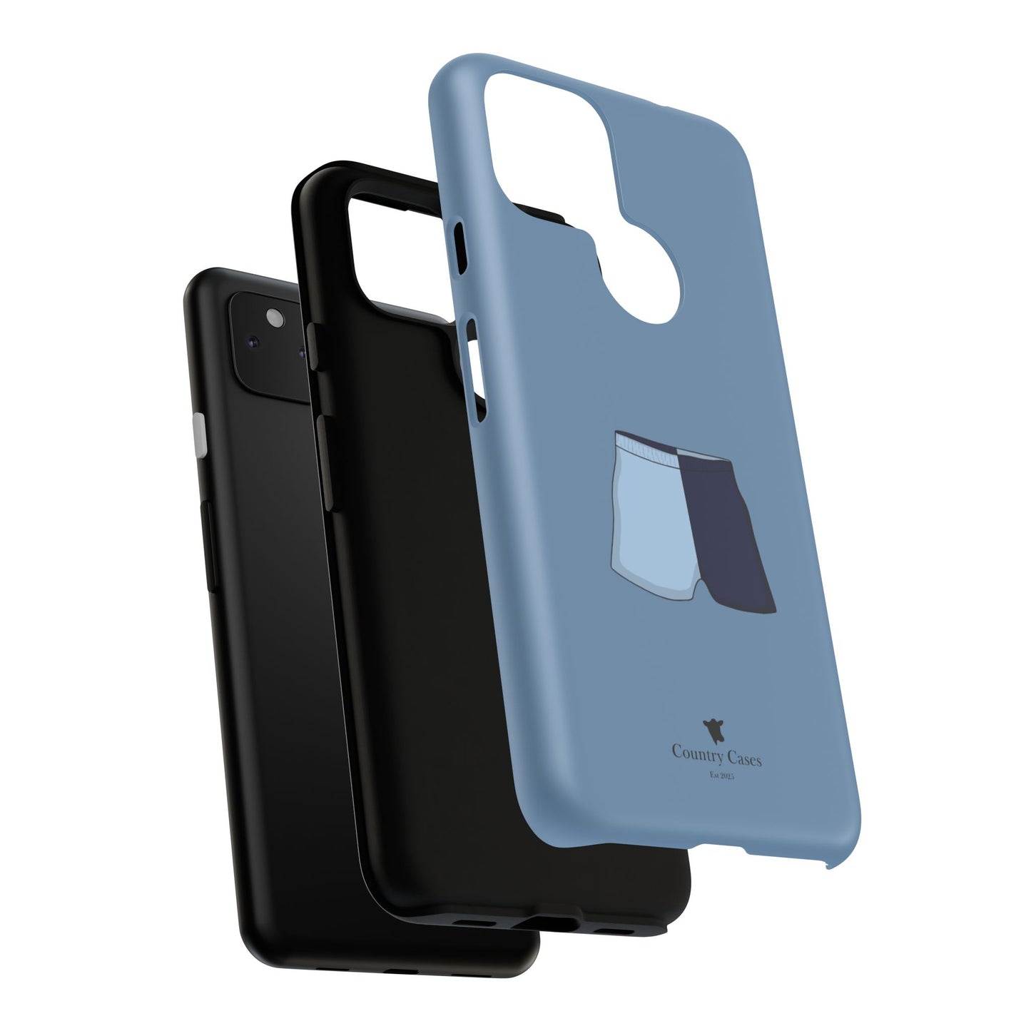 Android blue two toned short case