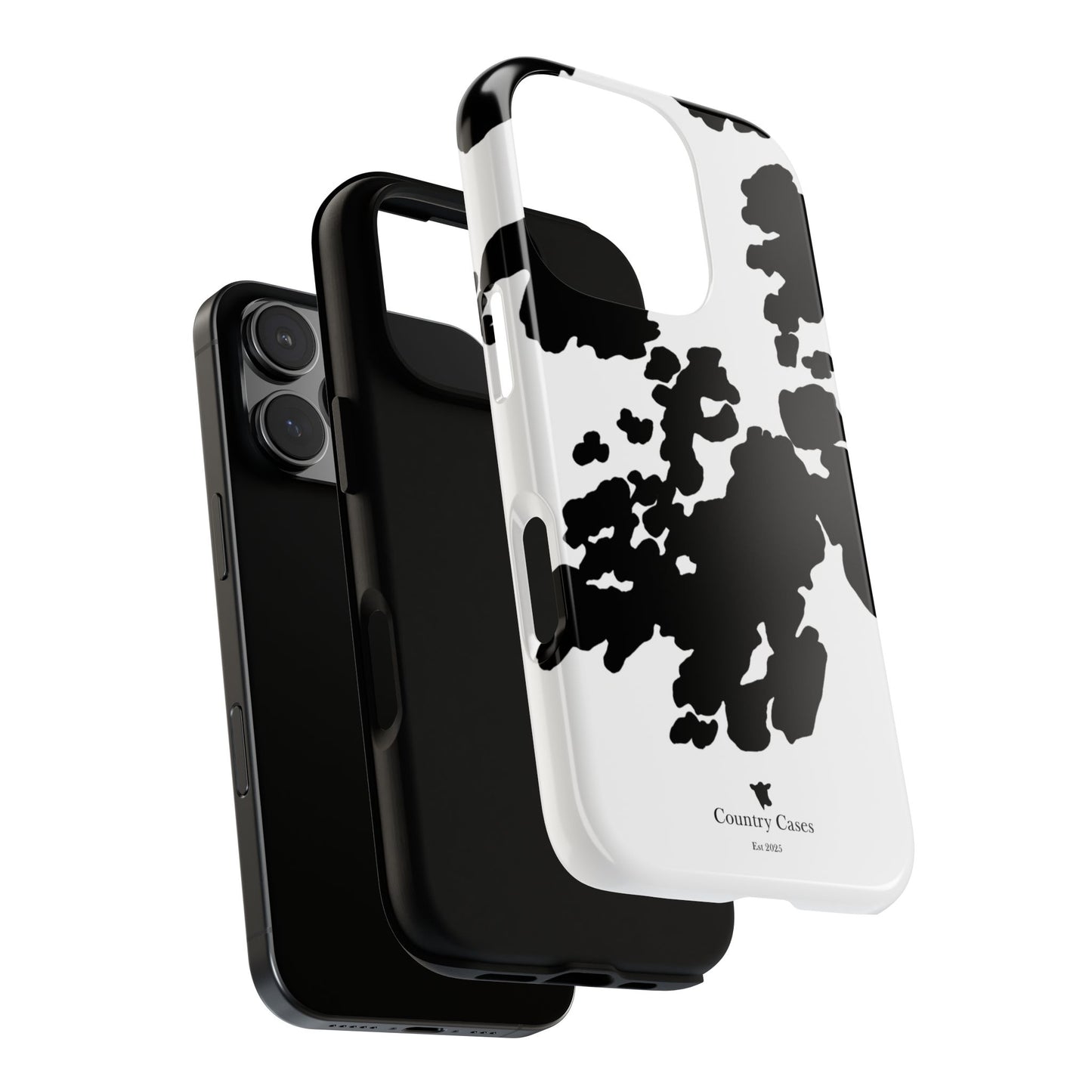 Black and white cow print case