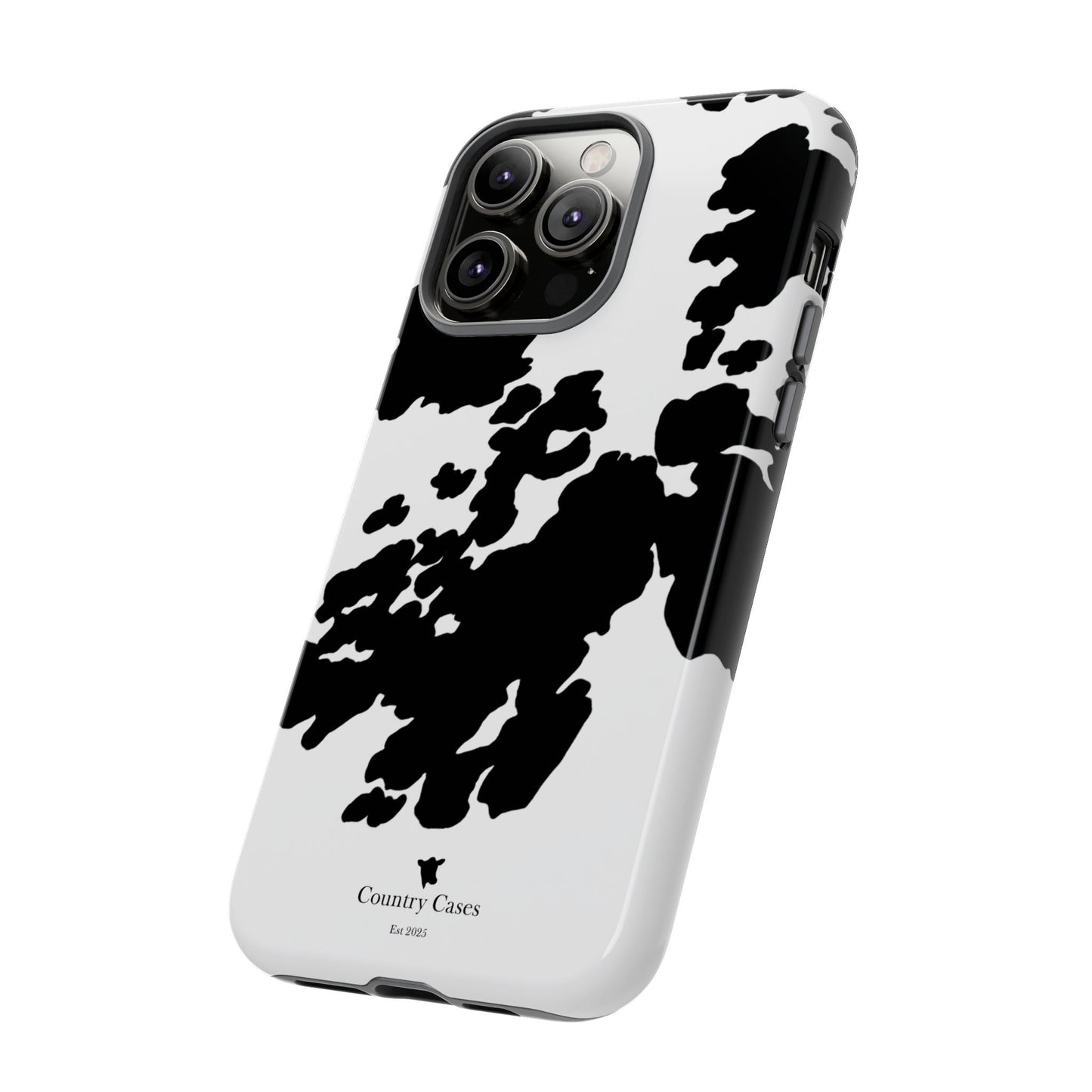 Black and white cow print case