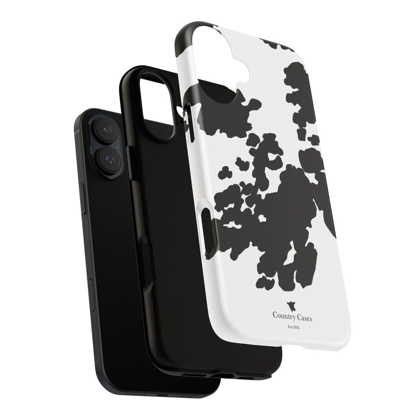 Black and white cow print case
