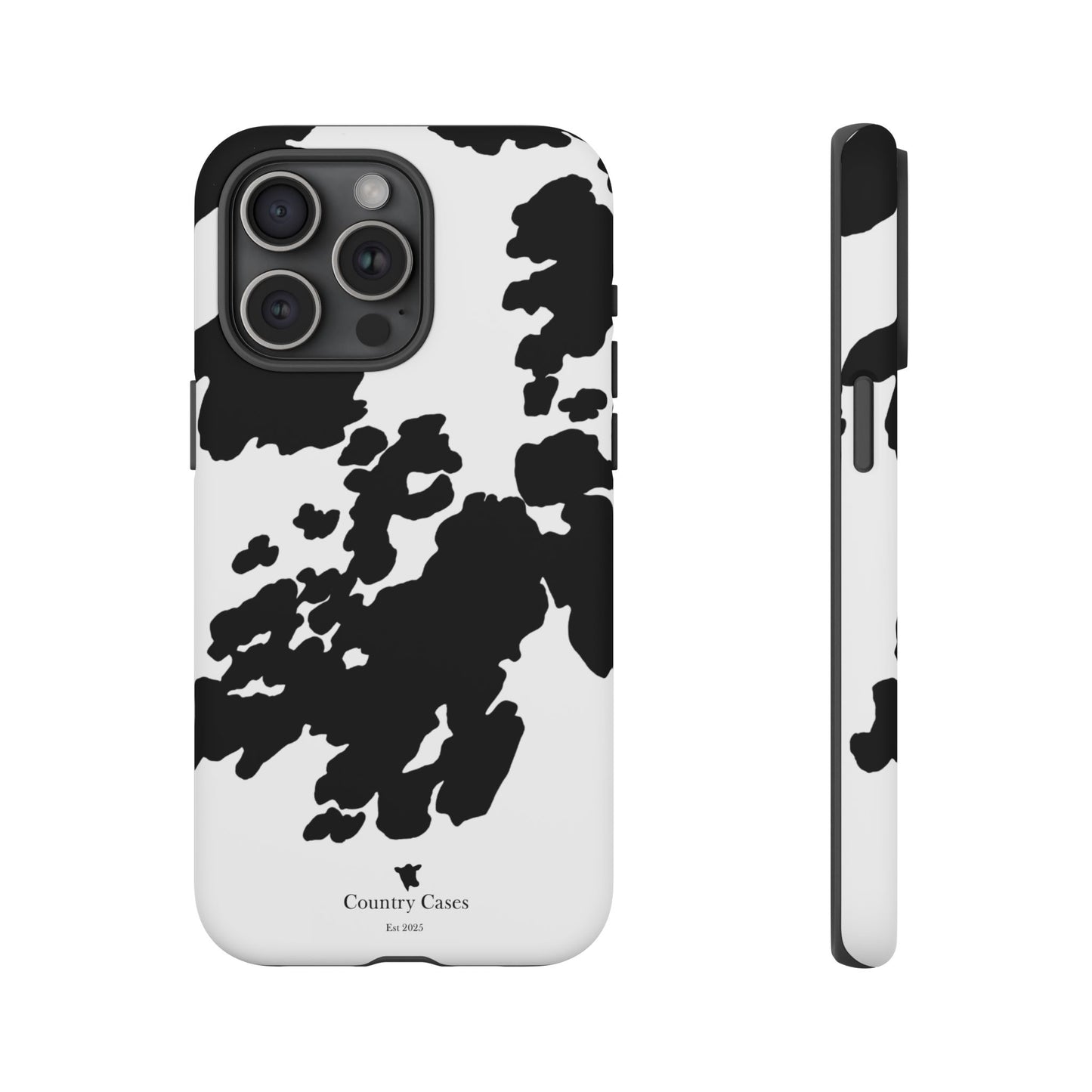 Black and white cow print case