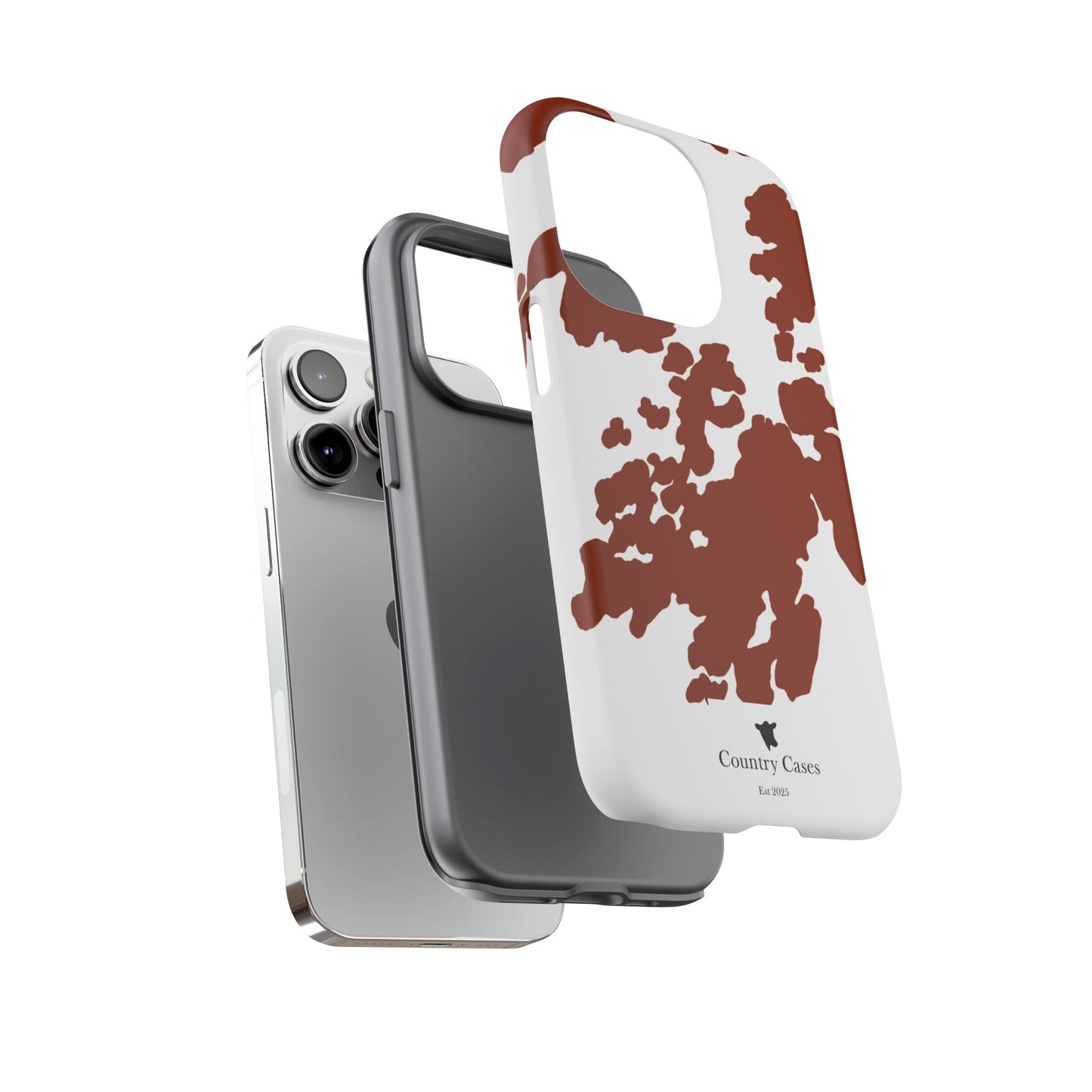 Red and white cow print case