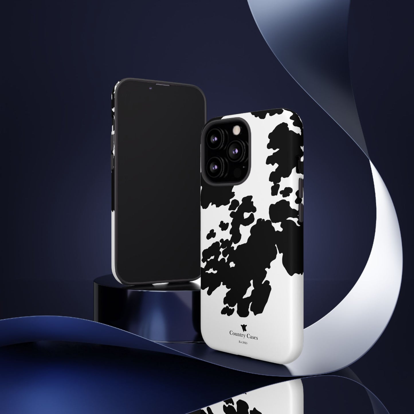 Black and white cow print case