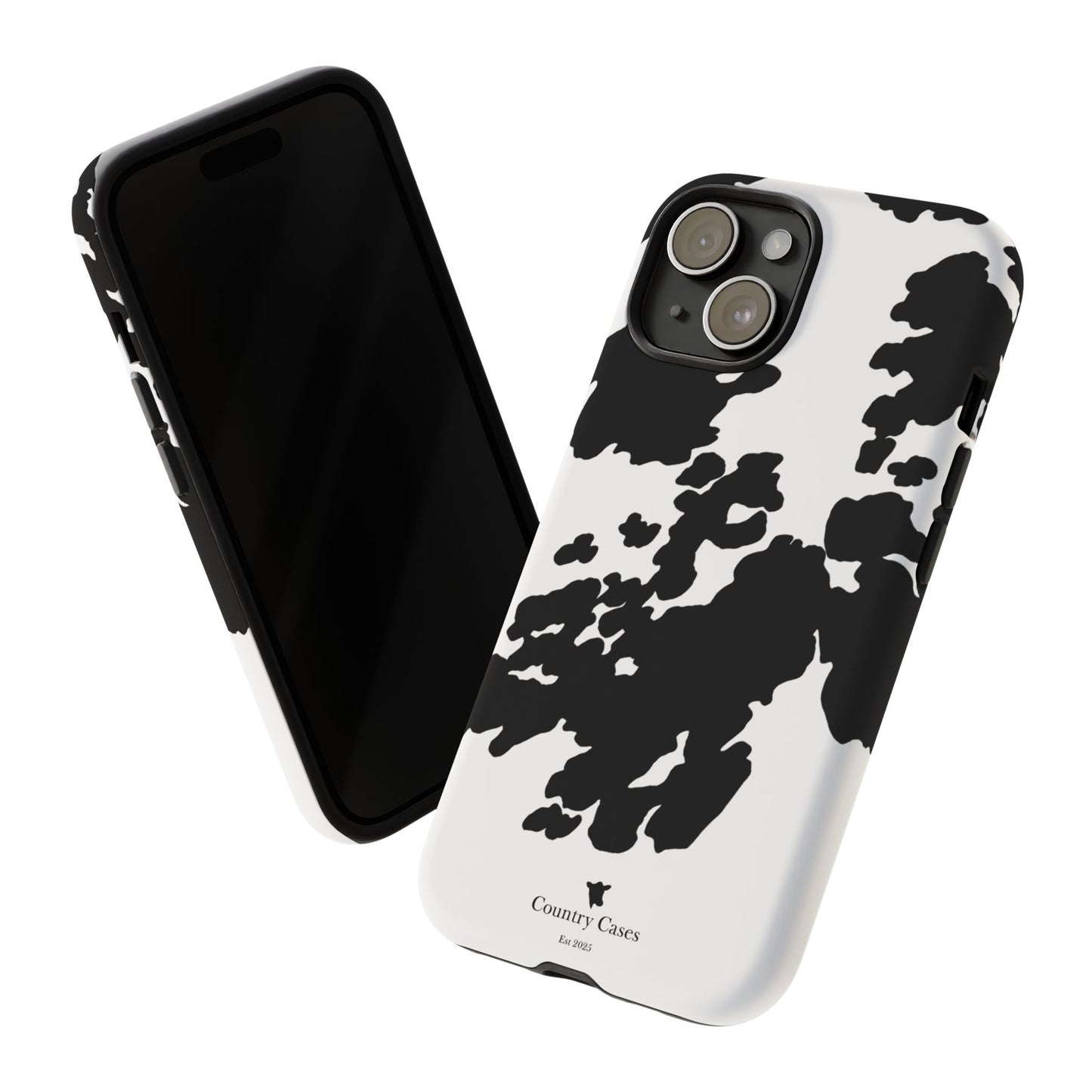 Black and white cow print case
