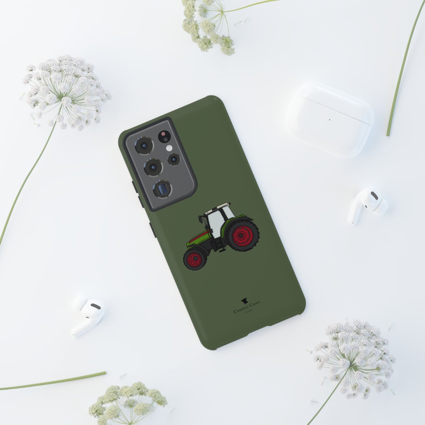 Android green tractor case
