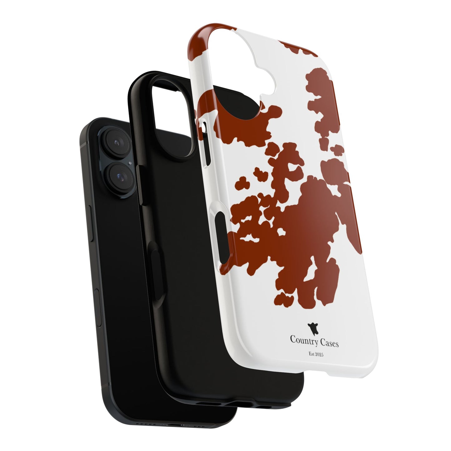 Red and white cow print case
