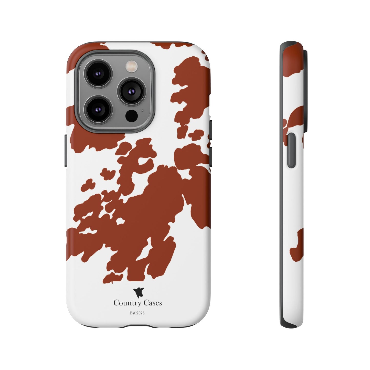 Red and white cow print case
