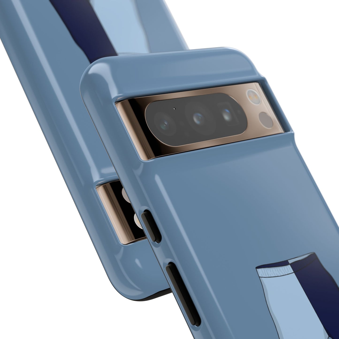 Android blue two toned short case