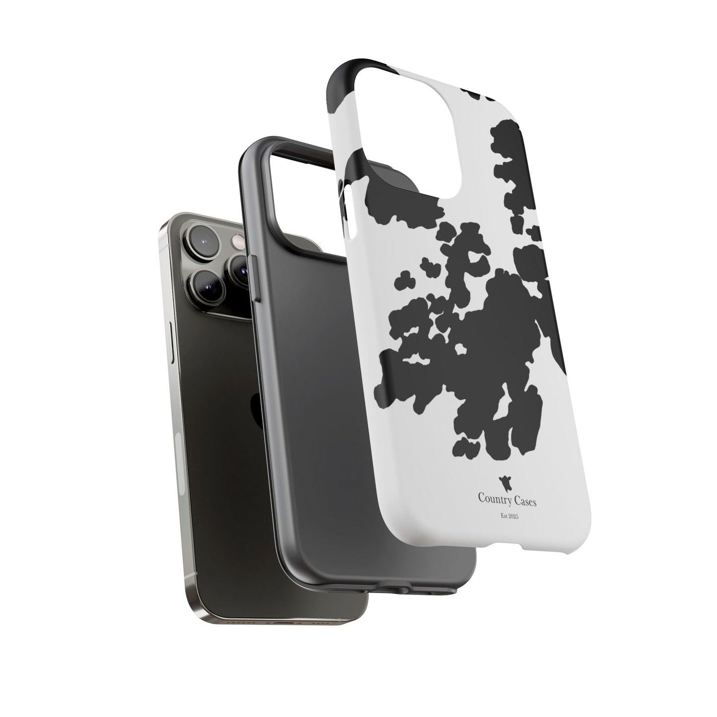 Black and white cow print case