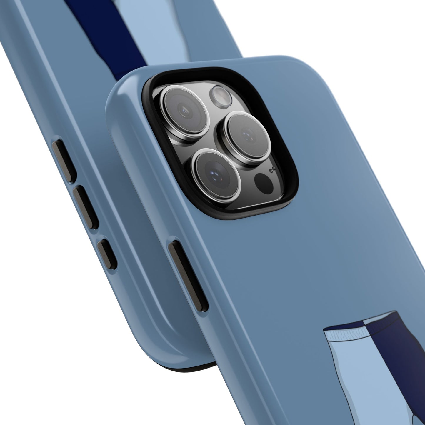 Blue two toned shorts case