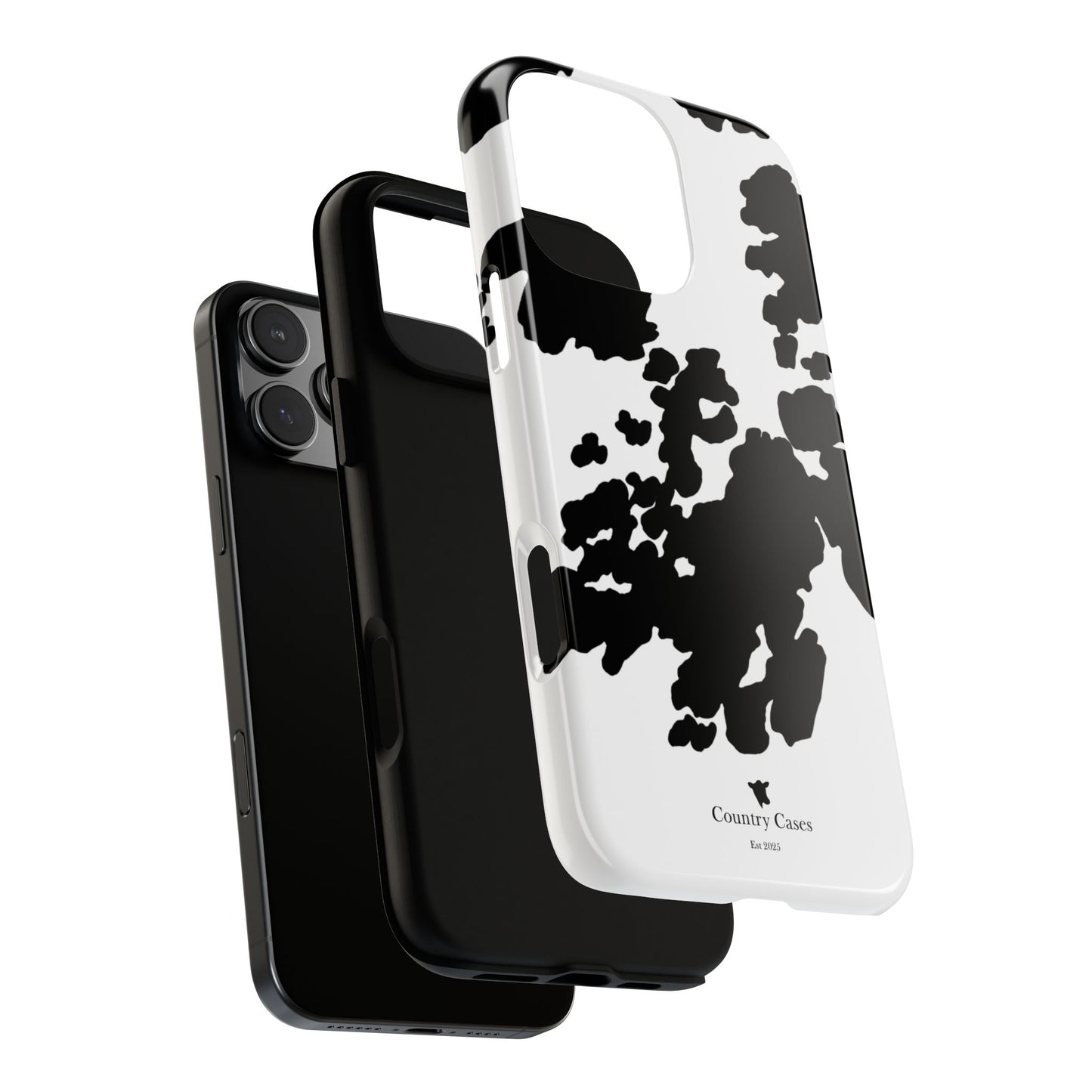 Black and white cow print case