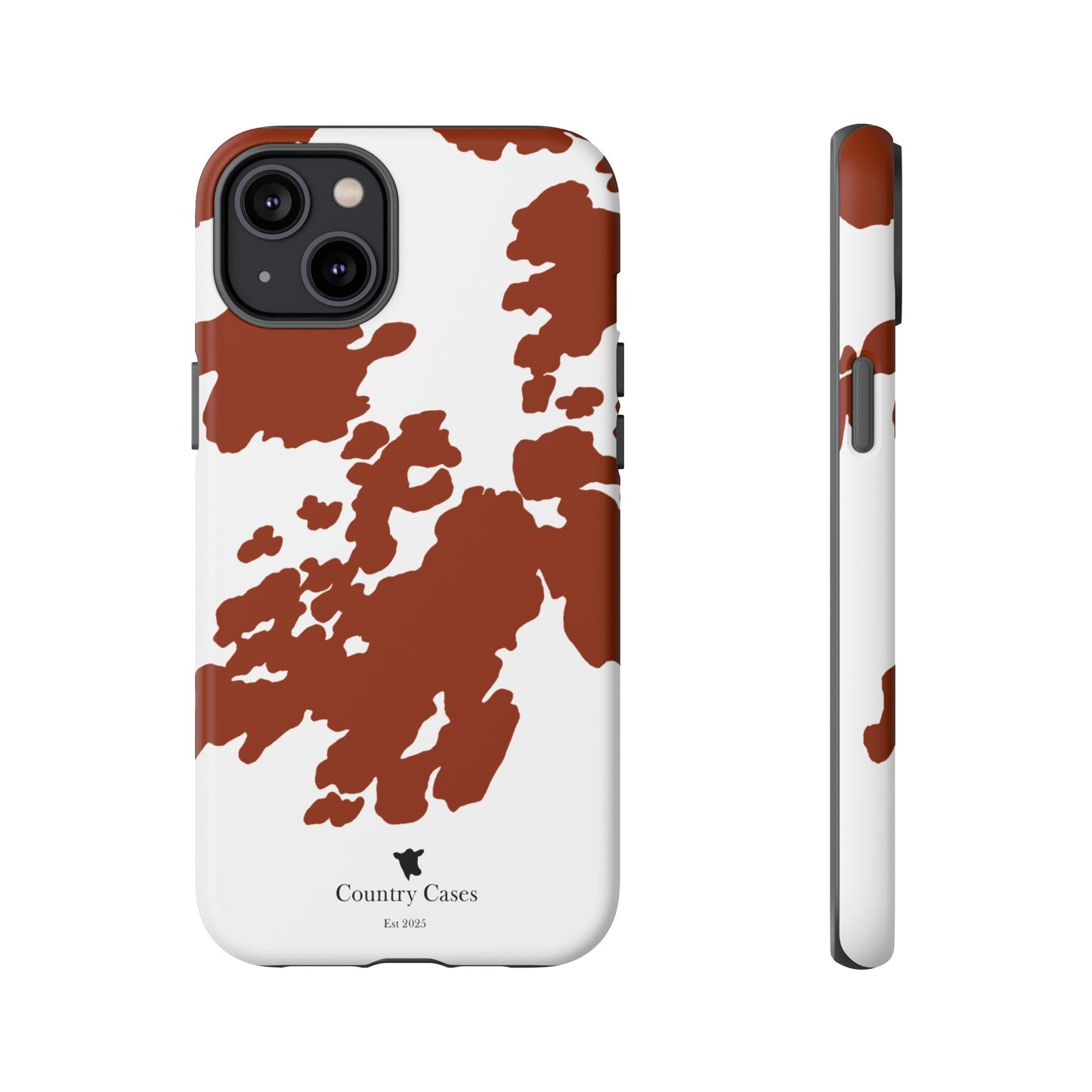 Red and white cow print case