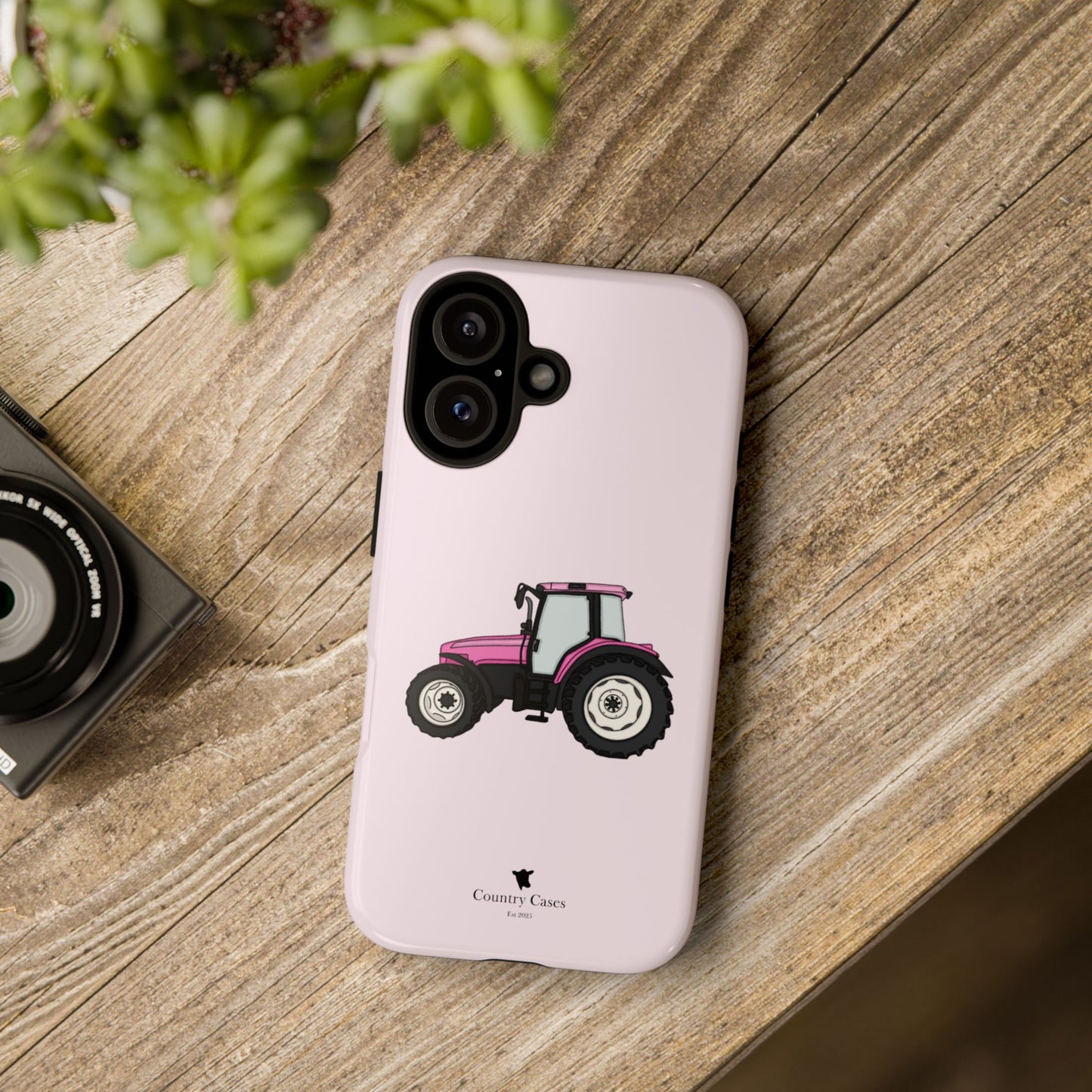 Pink tractor case