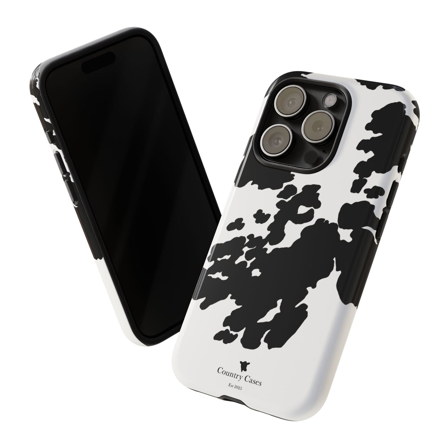 Black and white cow print case