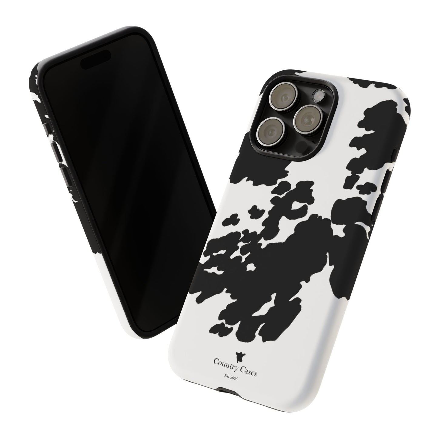 Black and white cow print case