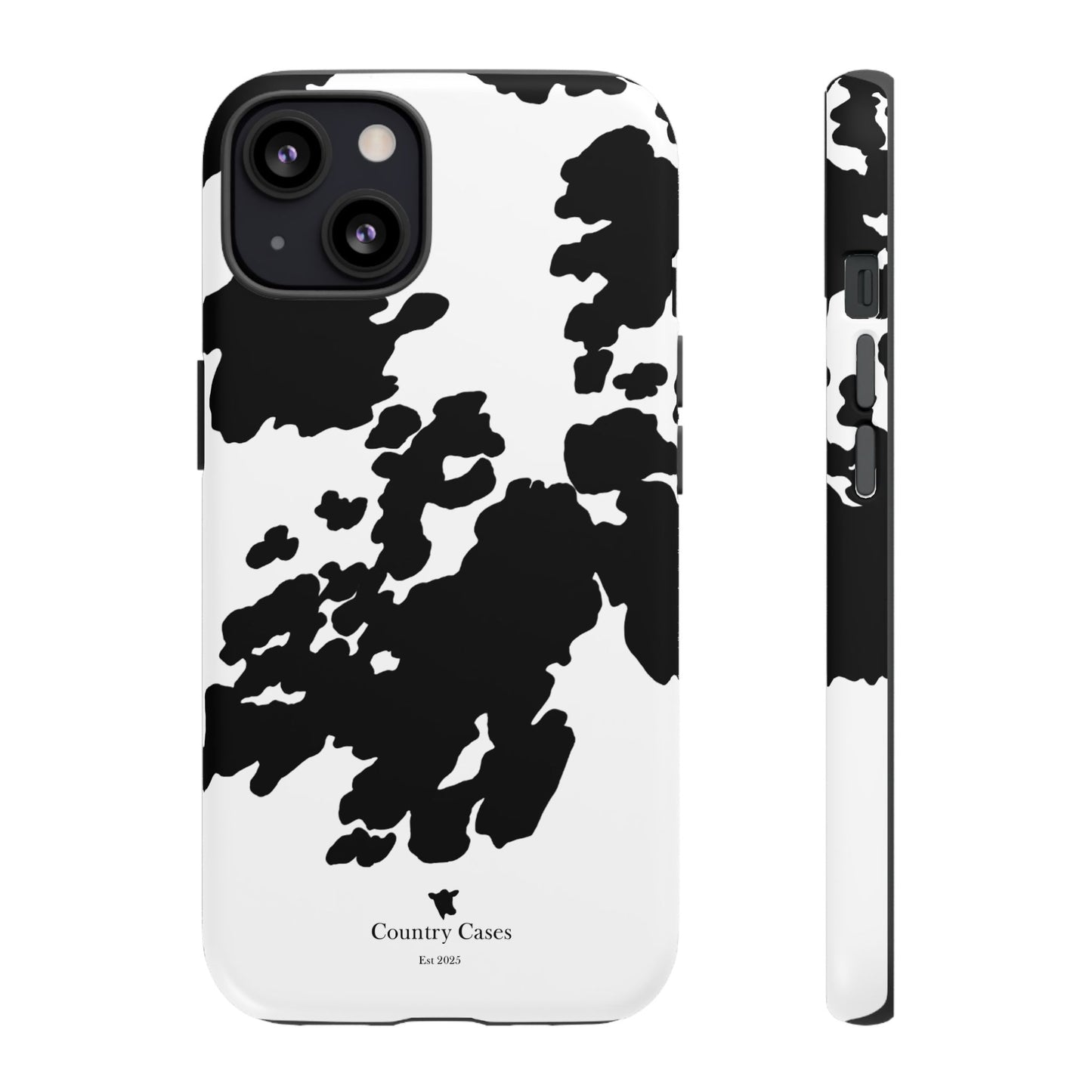 Black and white cow print case