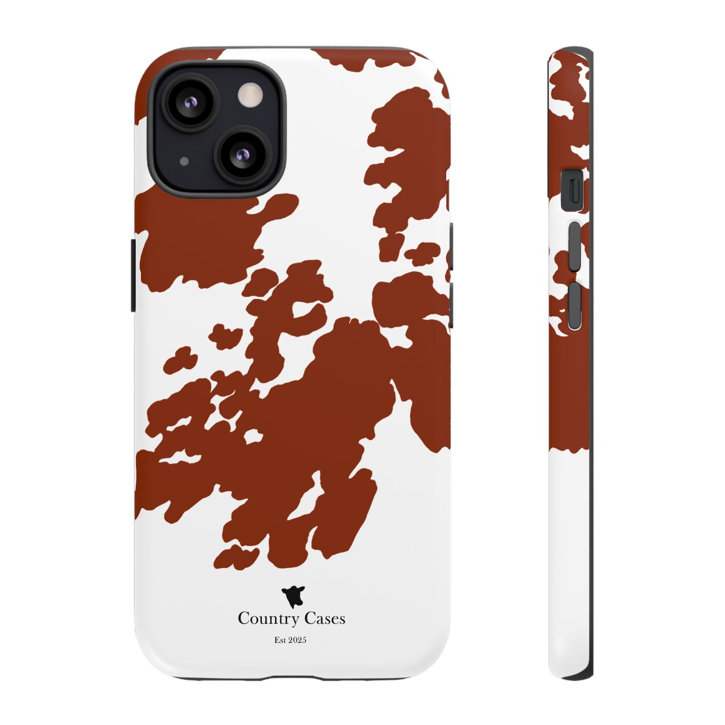Red and white cow print case
