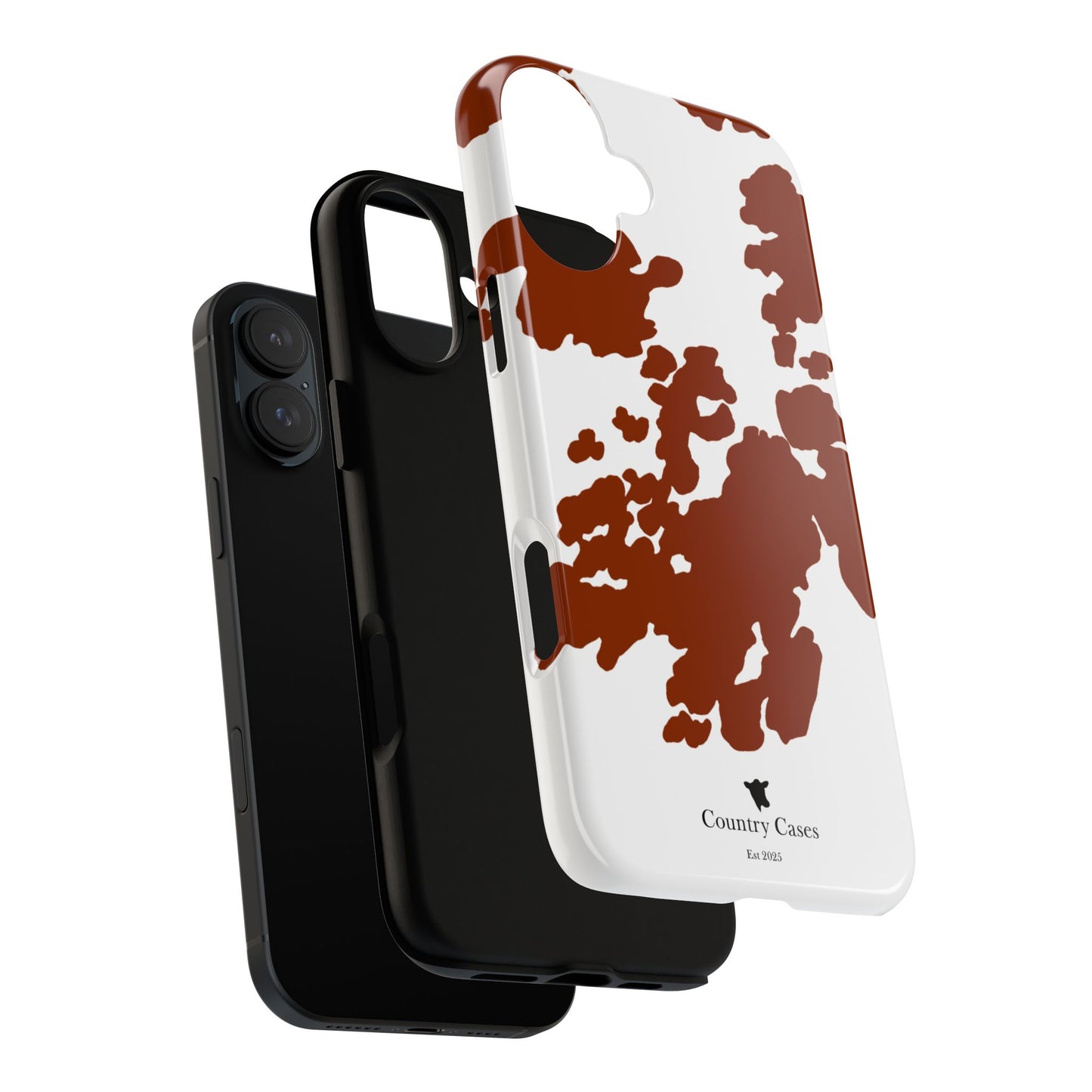 Red and white cow print case