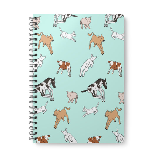 Farmyard friends blue notebook