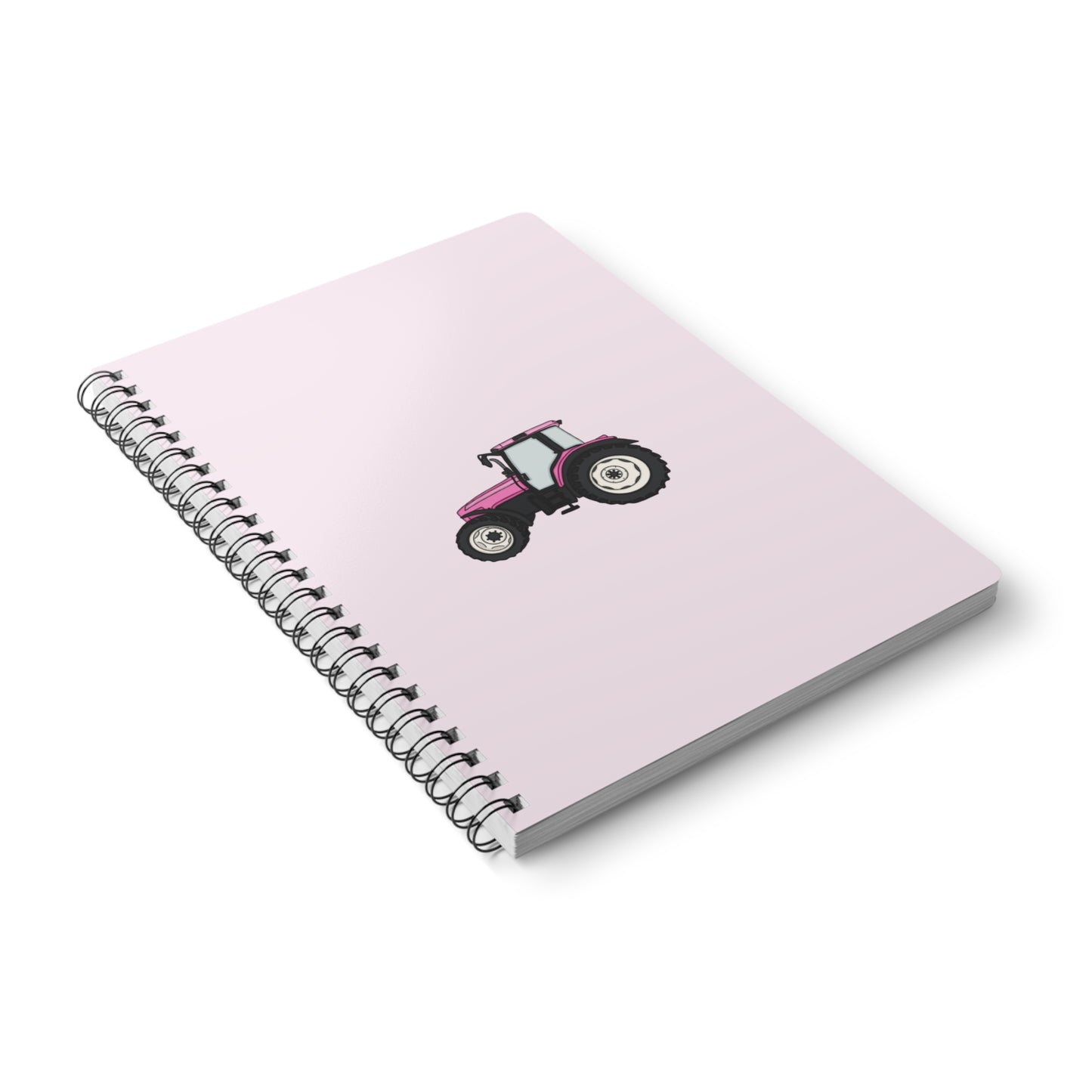 Pink tractor notebook