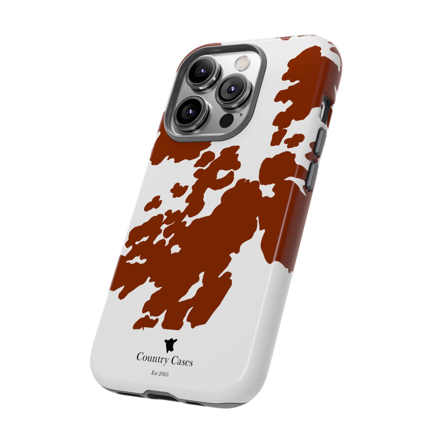 Red and white cow print case
