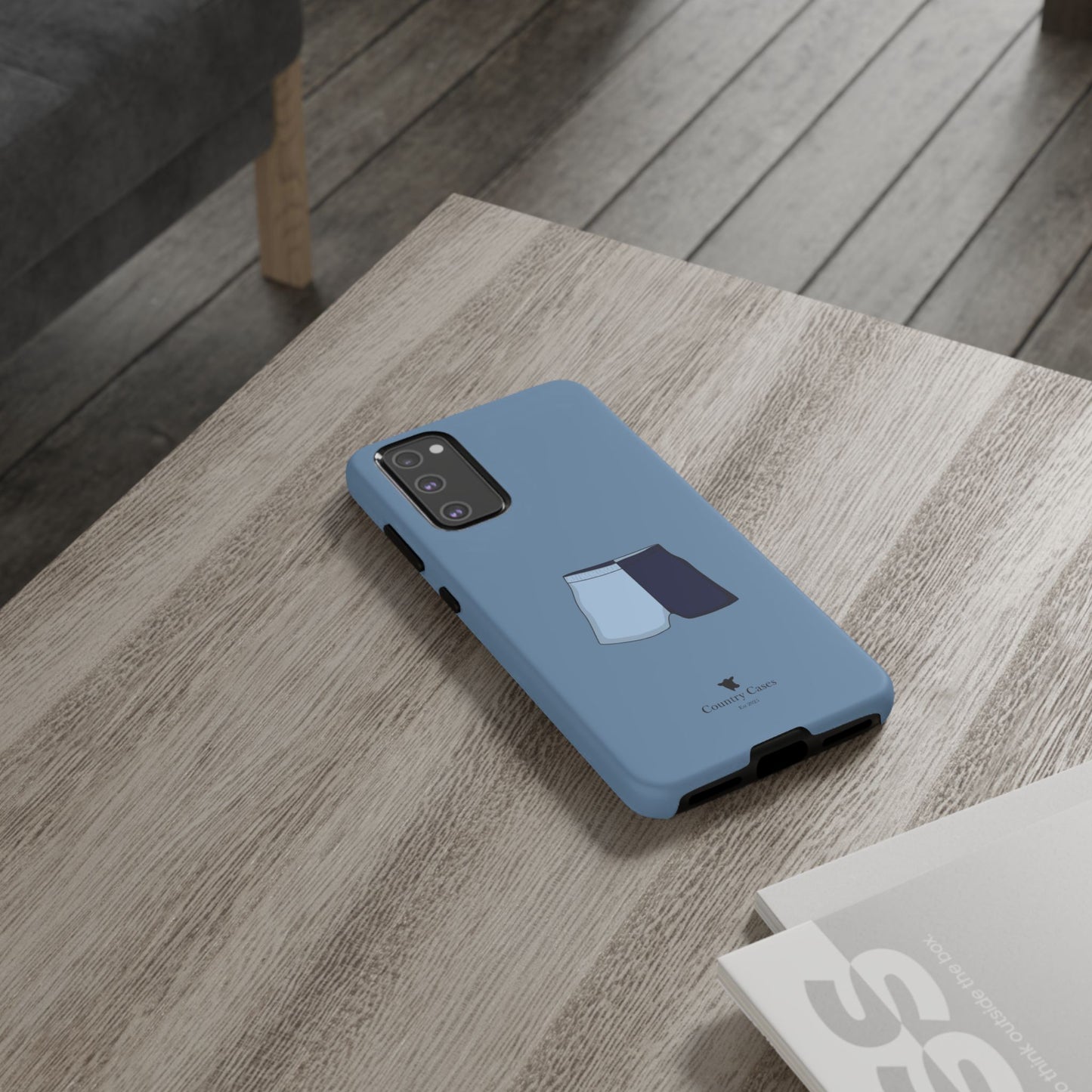 Android blue two toned short case