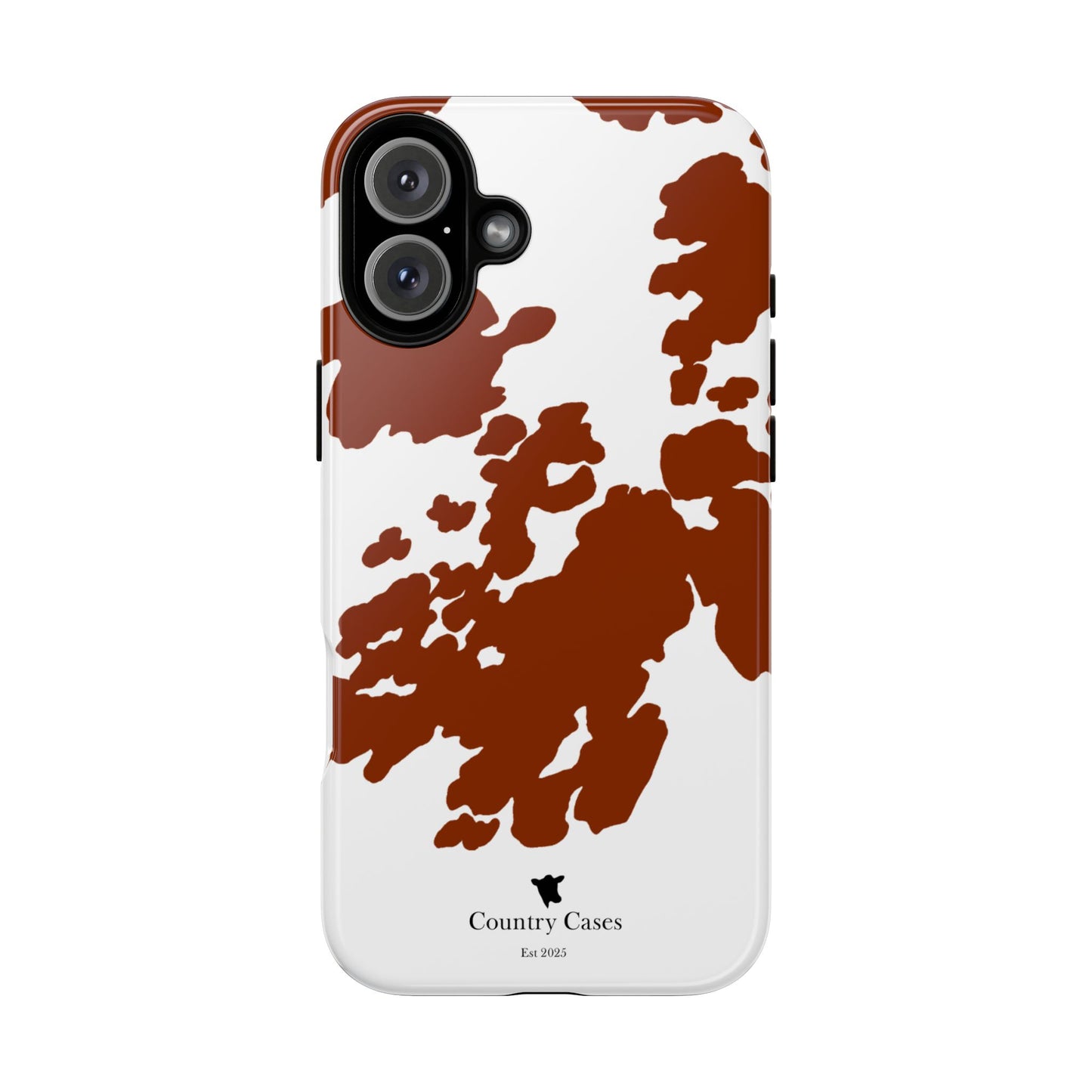 Red and white cow print case